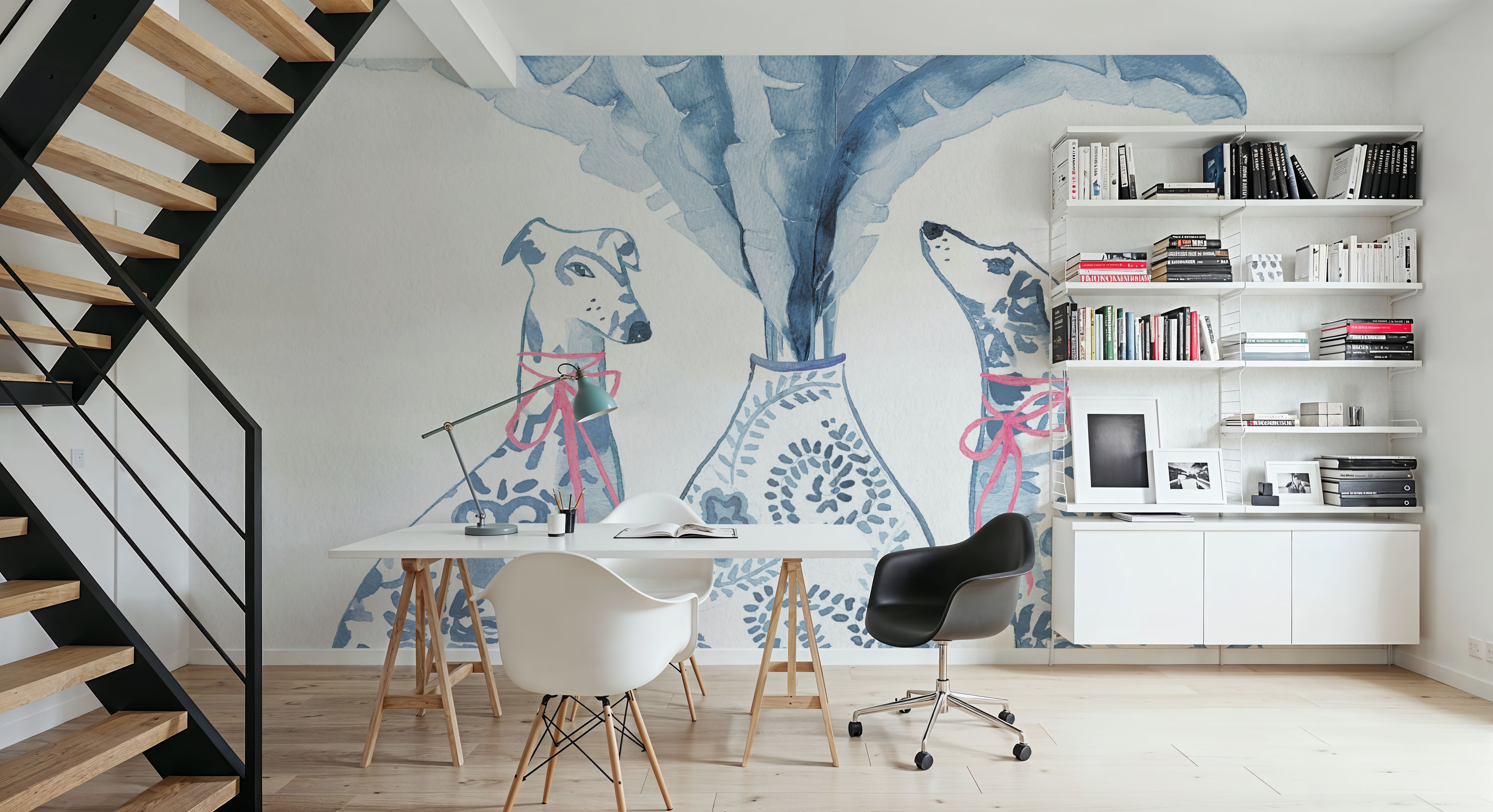 Chinoiserie Dogs I, Carte da parati