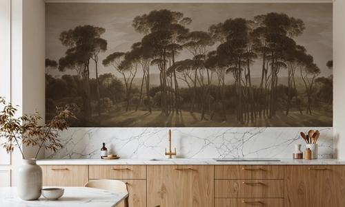 Mediterranean Pine Landscape, Sepia