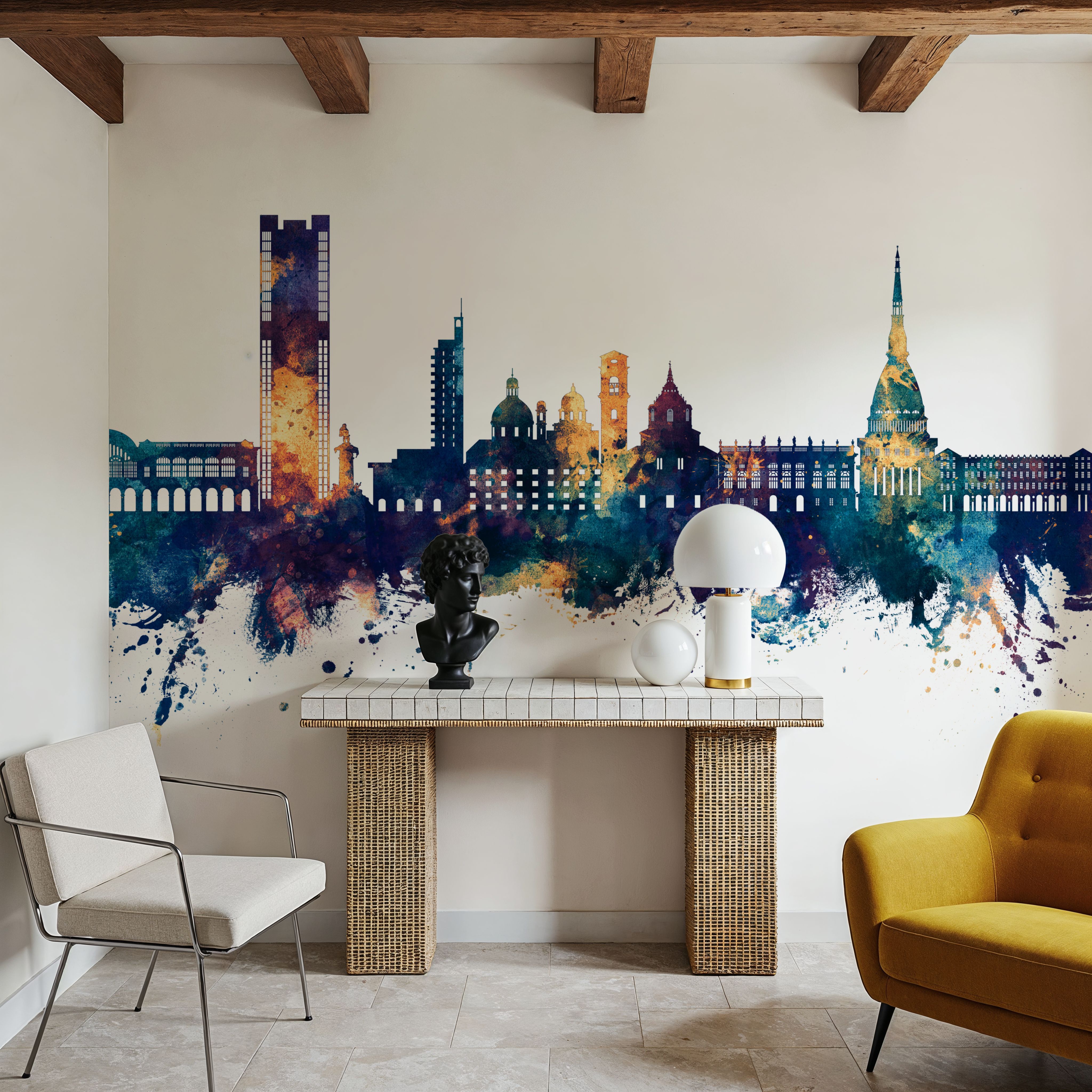 Turin Italy Blue & Bronze