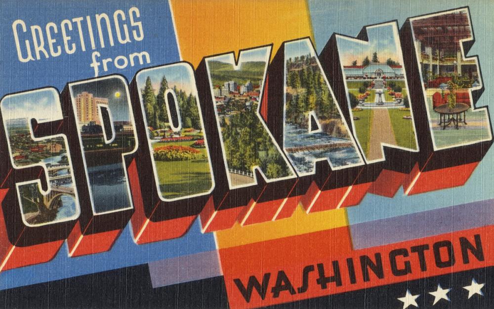 Greetings from Spokane - Screenprint Postcard