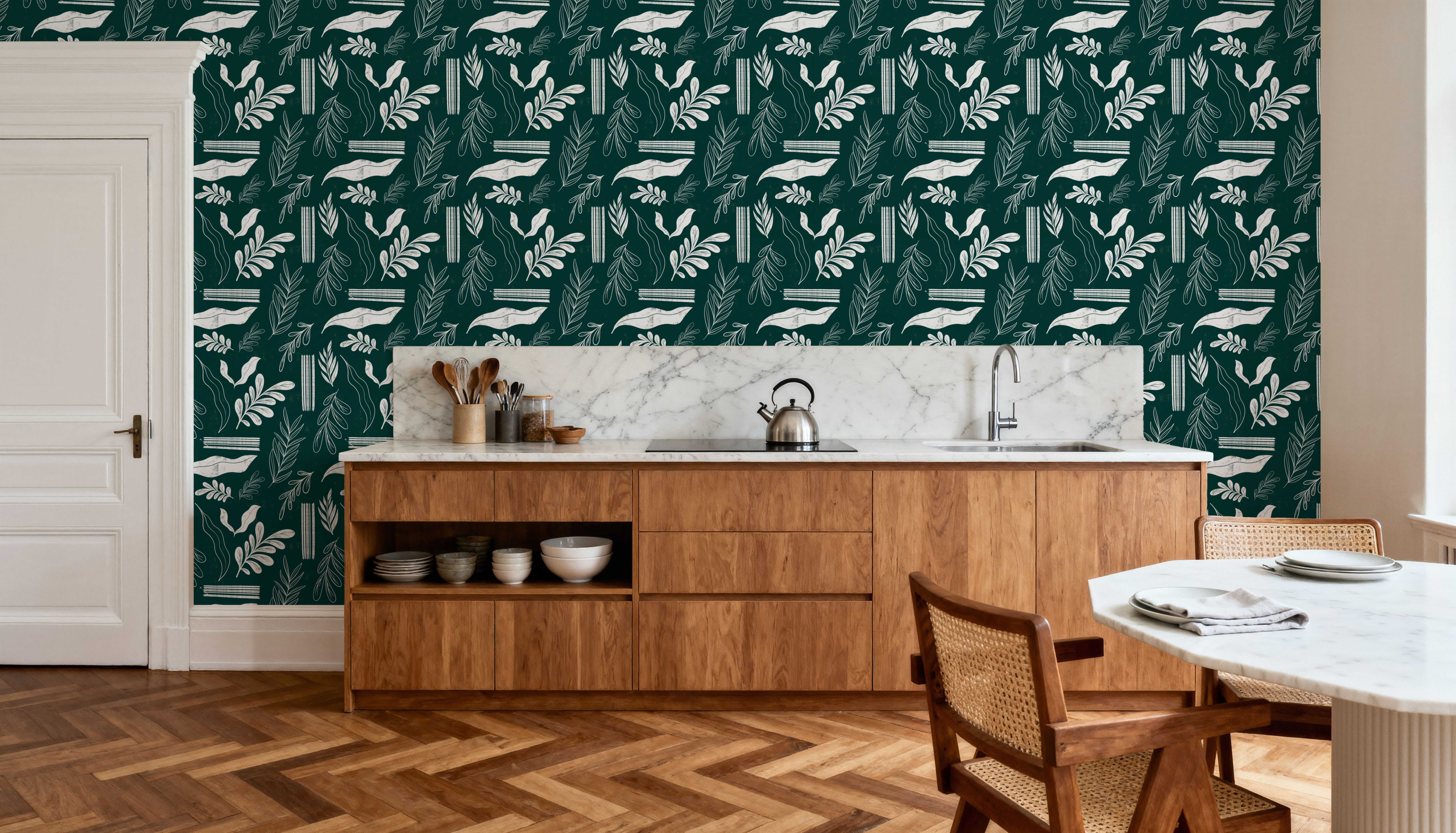 Autumn Leaves Dark Green