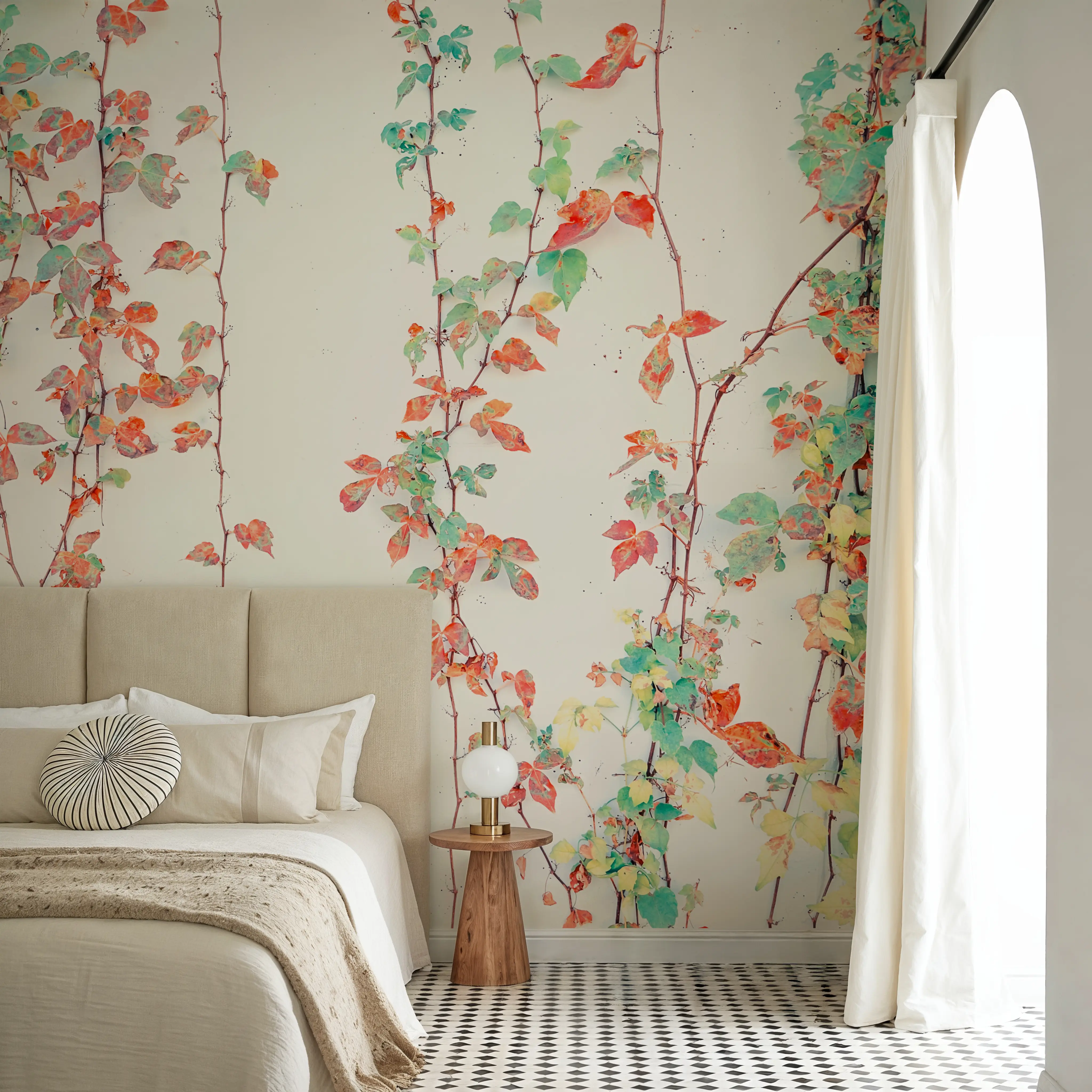 Wall Mural - Creeper Leaves - Foliage Nature mural wallpaper - Dining Room - Wallism UK - Peel & Stick or Paste-the-Wall