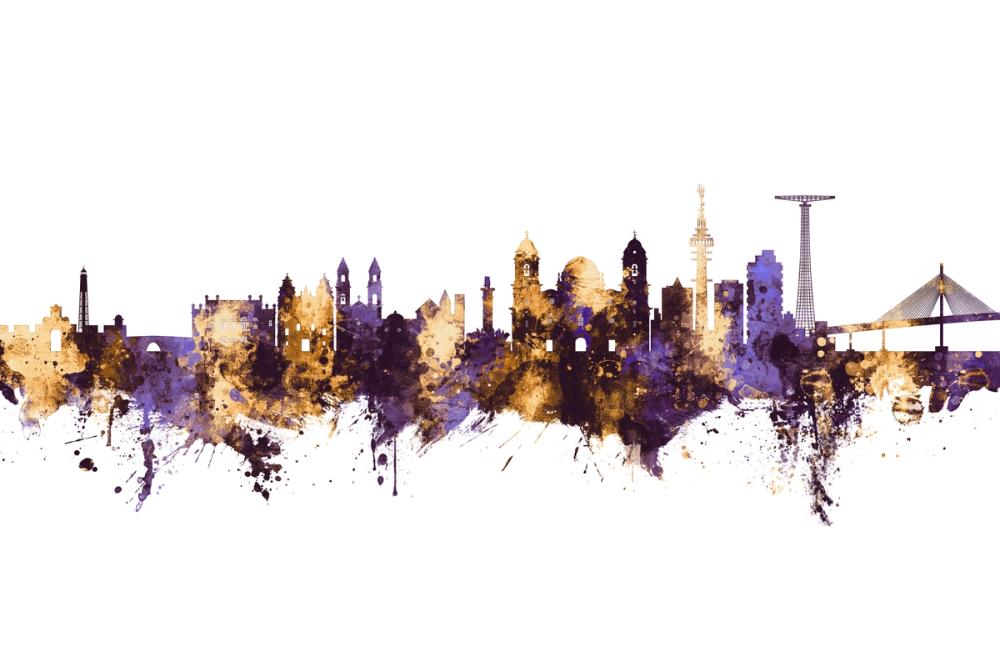 Cádiz Spain Skyline Purple & Gold
