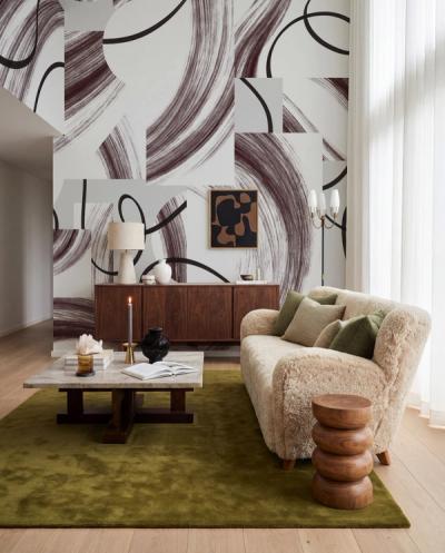 Mid-century modern wallpaper: choosing shape, color, and scale