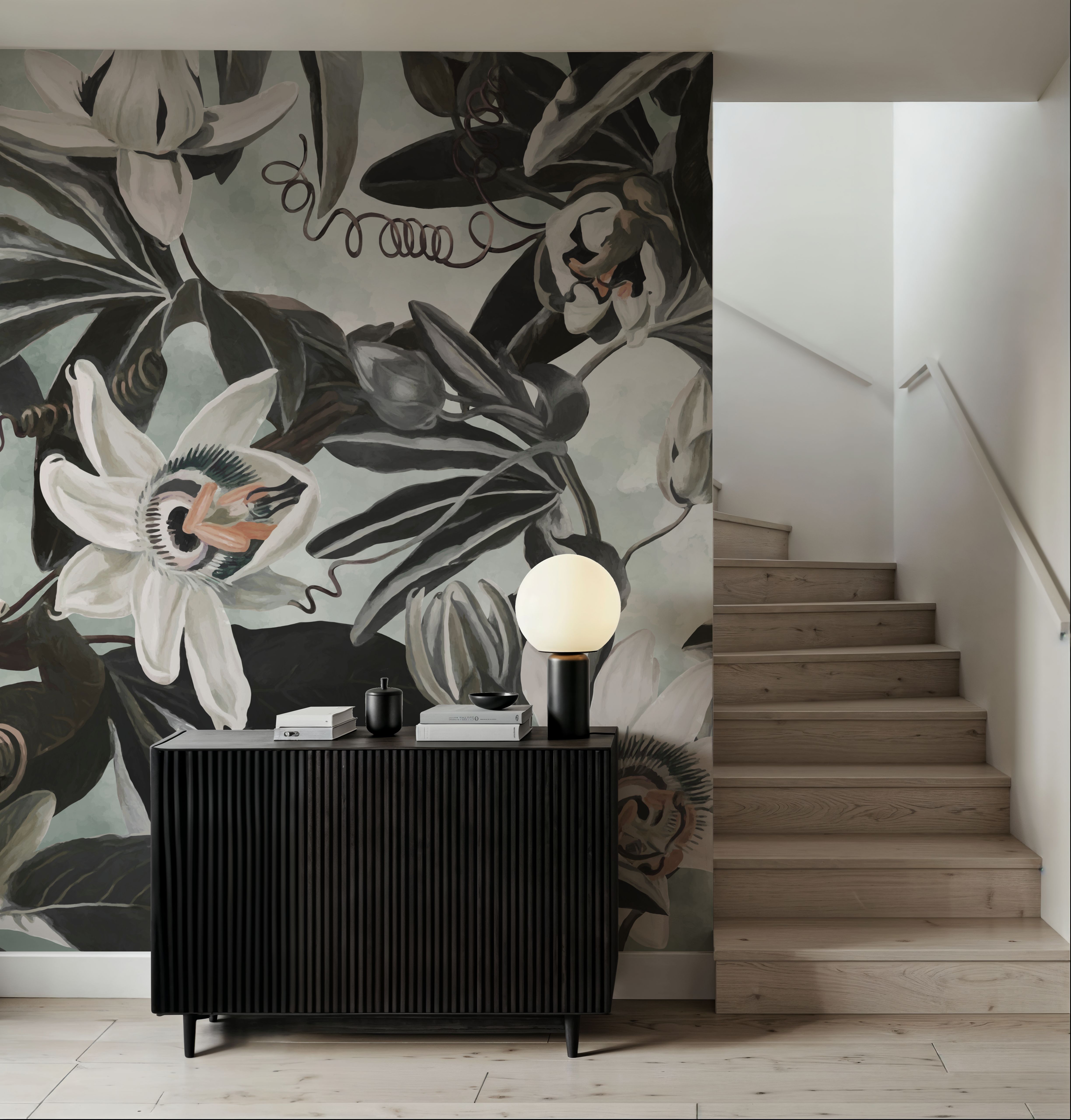 White Passiflora Green