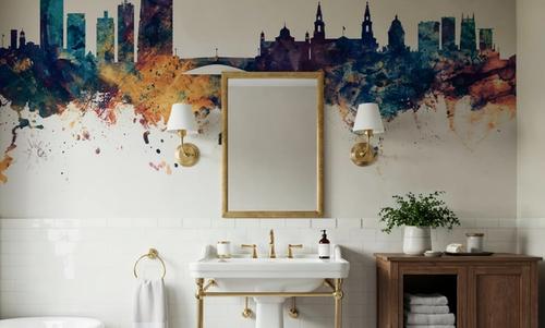 Leeds England Skyline Blue & Bronze