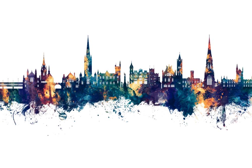 Derry Northern Ireland Skyline Blue & Bronze