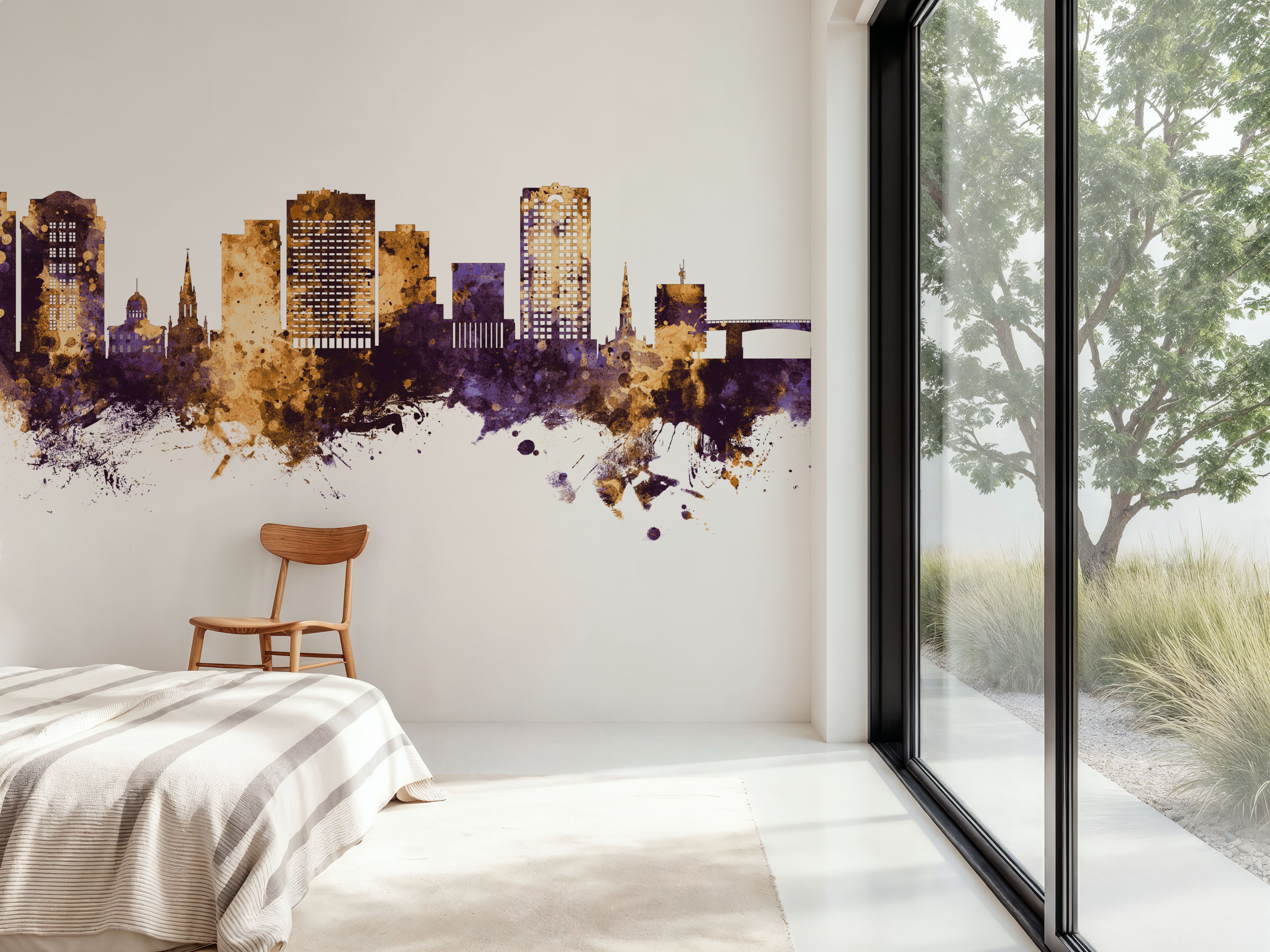 Norfolk Virginia Skyline Purple & Gold