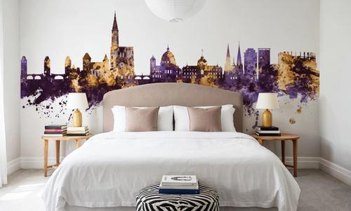 Strasbourg France Skyline Purple & Gold