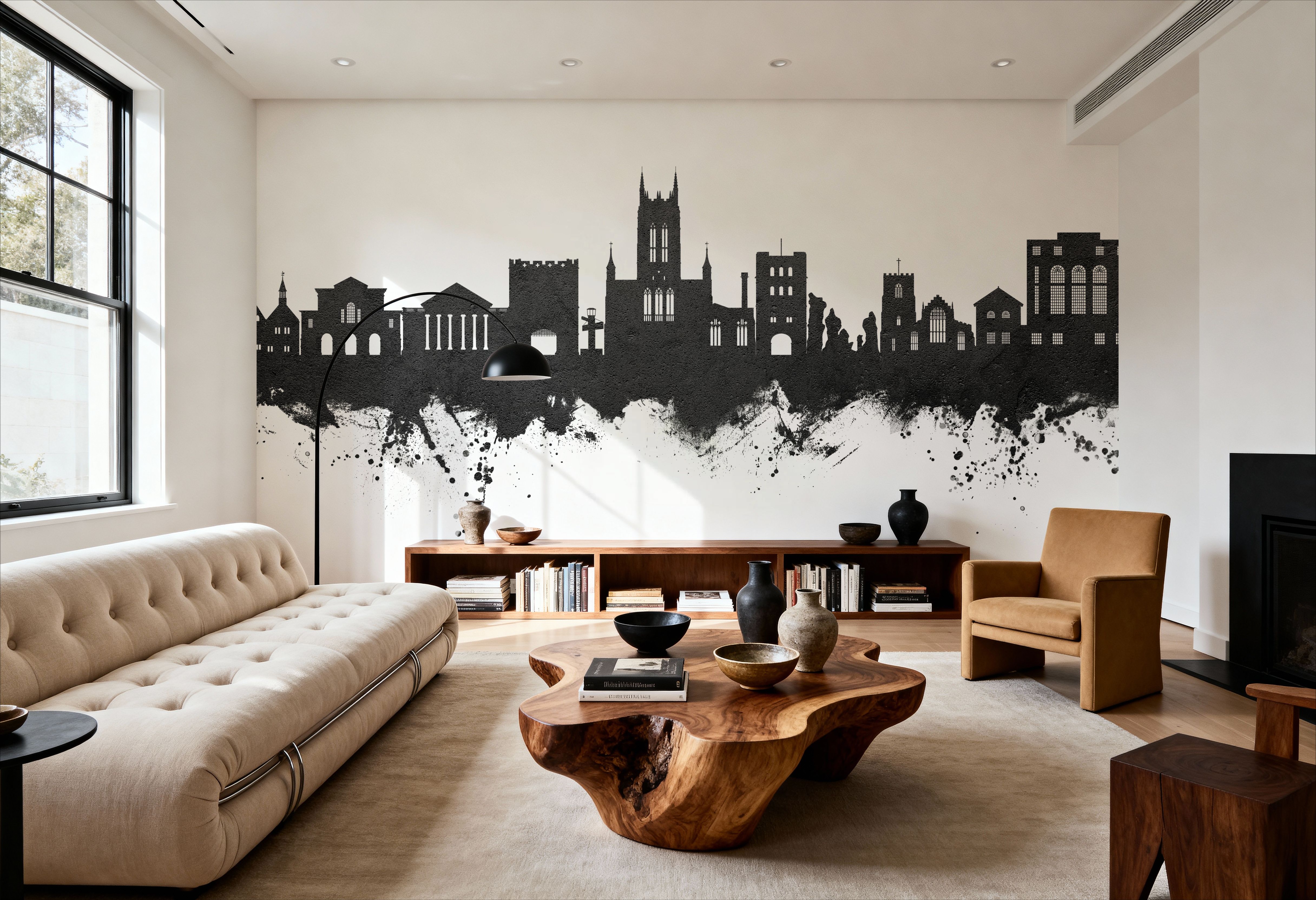 Bury St Edmunds England Skyline Black & White