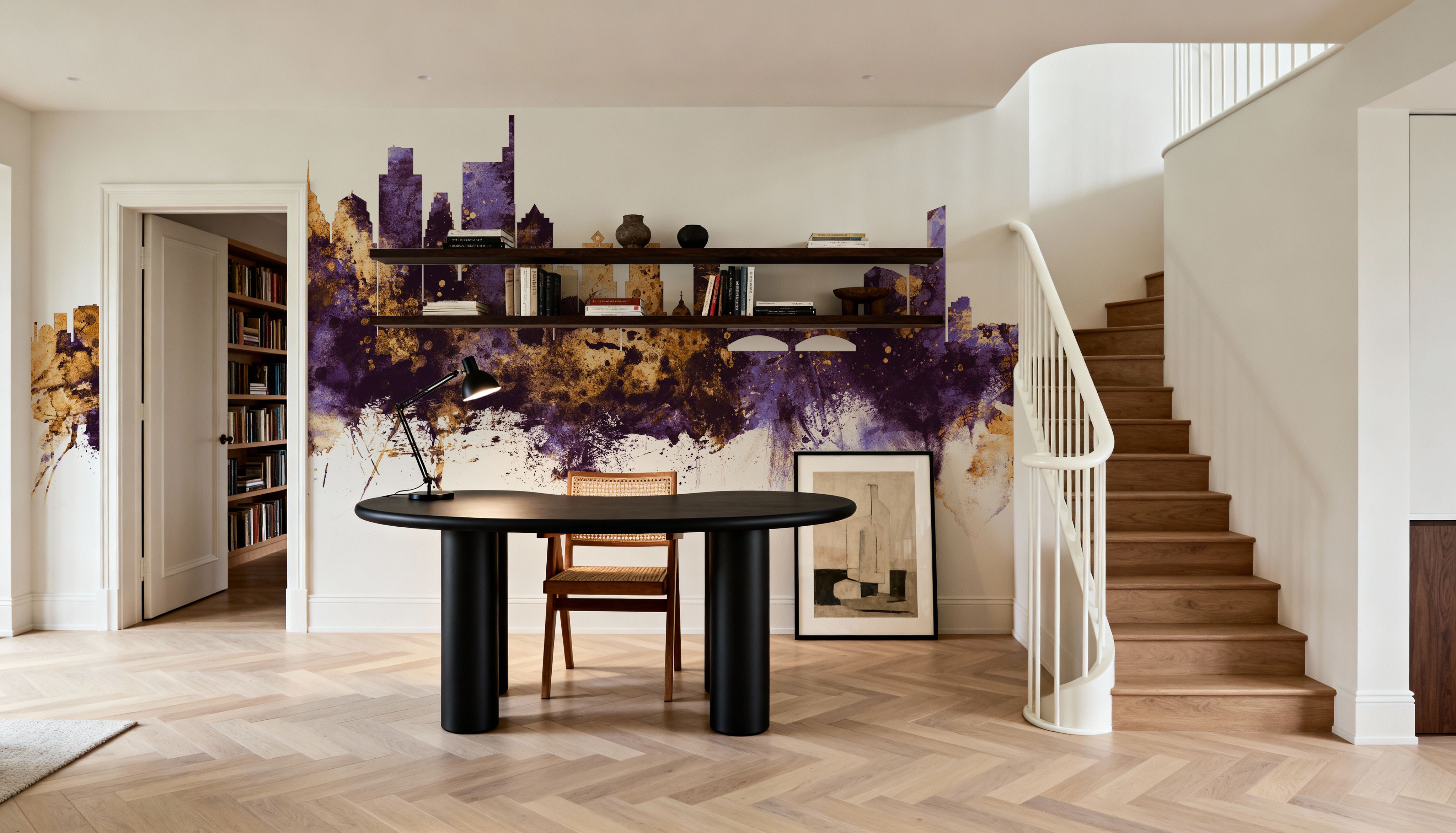 Philadelphia Skyline Purple & Gold