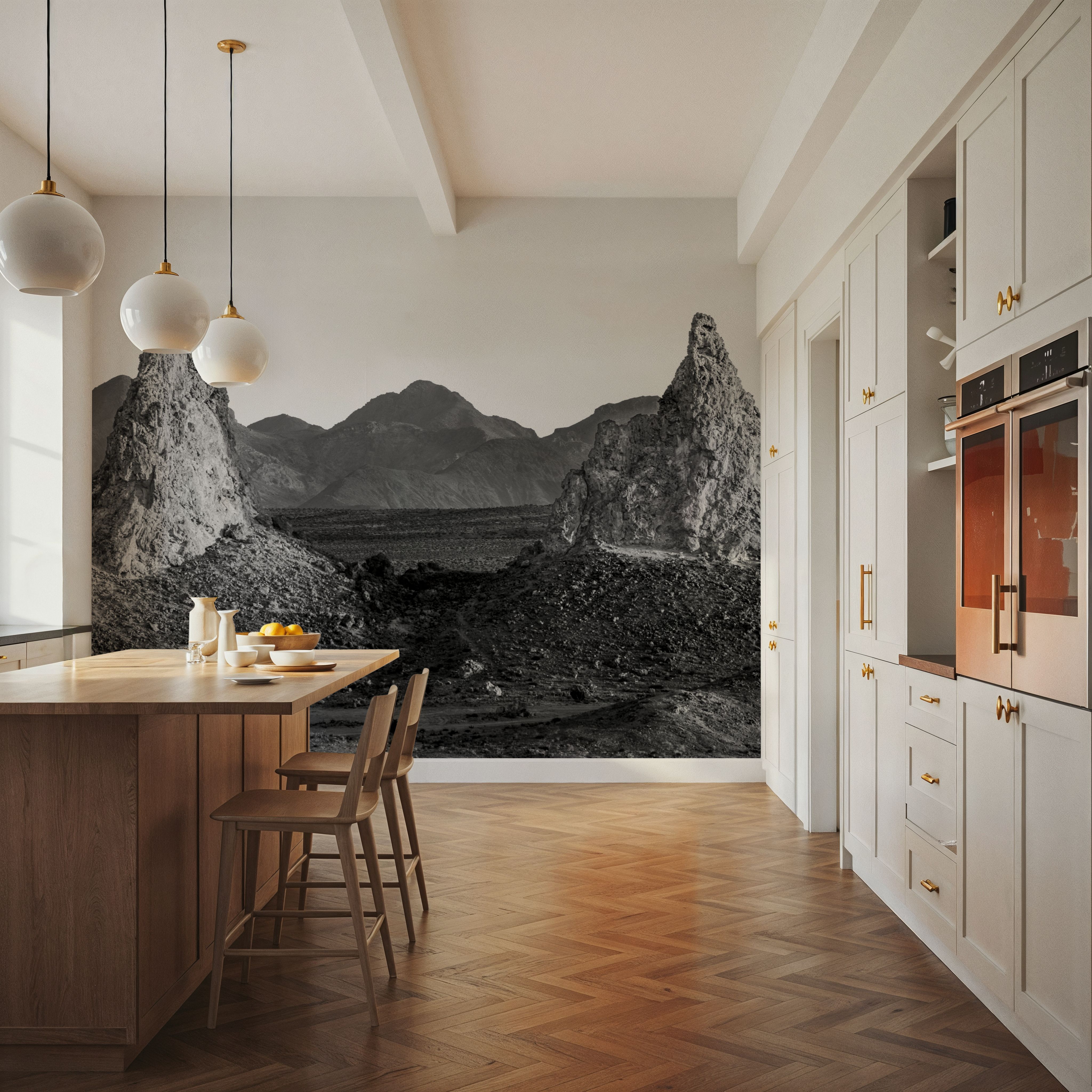 Wall Mural - Pinnacle Gap - Desert Landscapes mural wallpaper - Gray - Dining Room - Wallism US - Premium, Textured or Peel & Stick