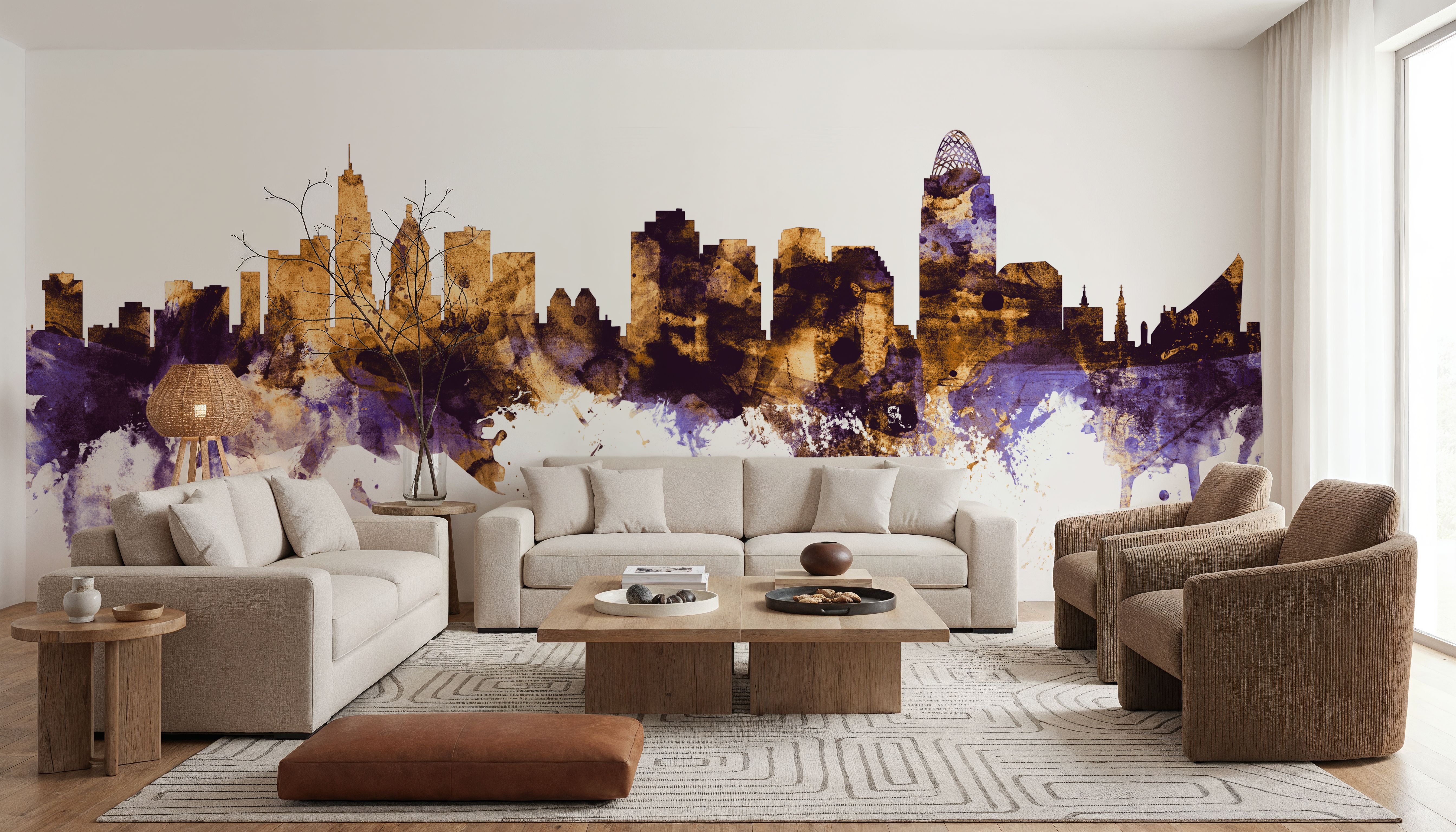 Cincinnati Ohio Skyline Purple & Gold