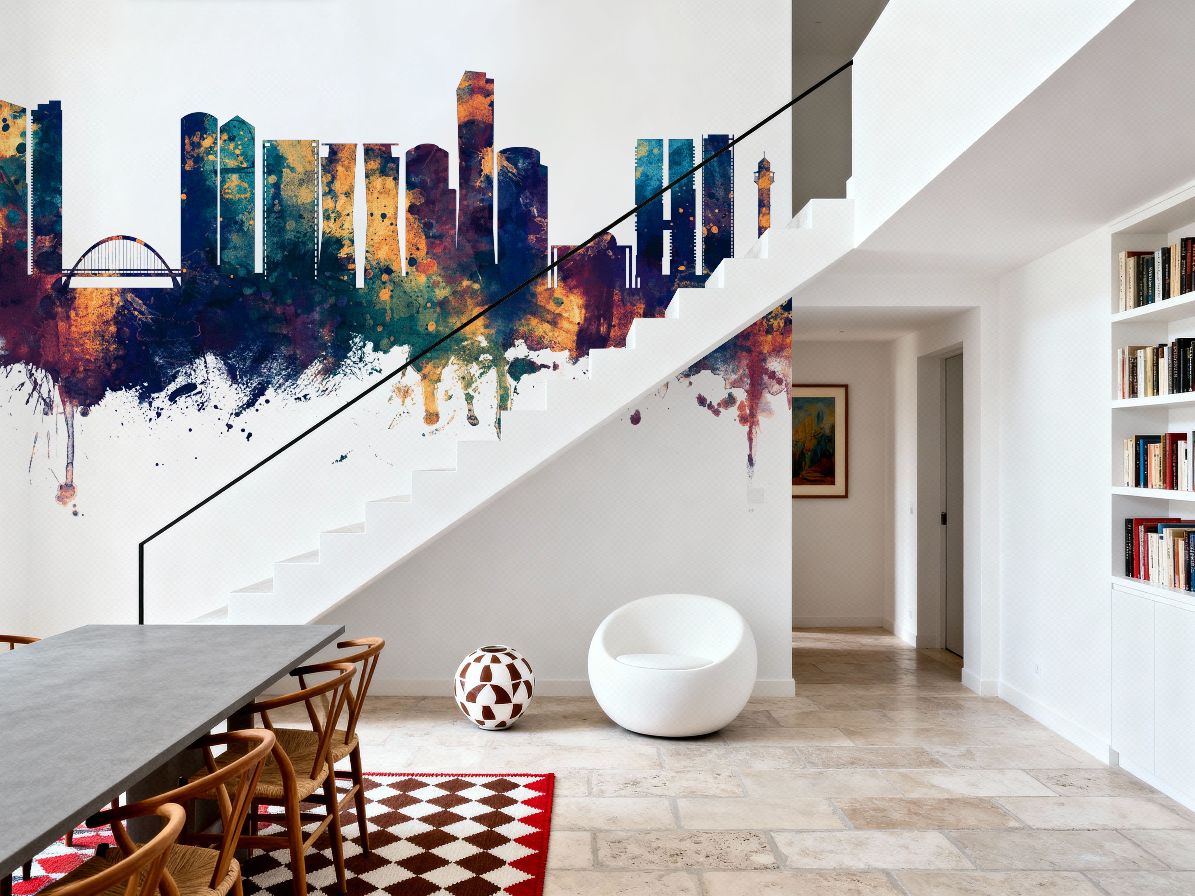 Tel Aviv Skyline Blue & Bronze