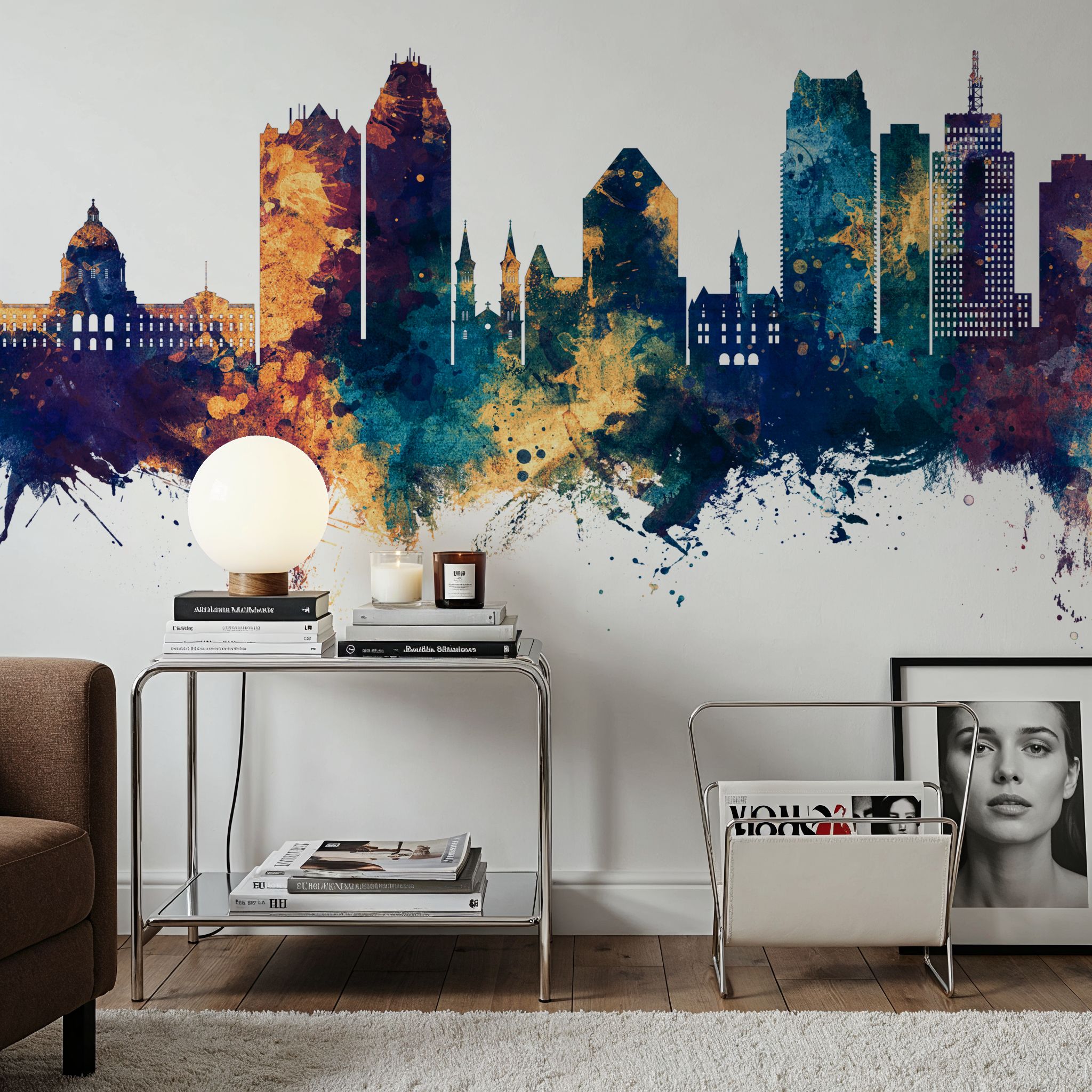 Saint Paul Minnesota Skyline Blue & Bronze