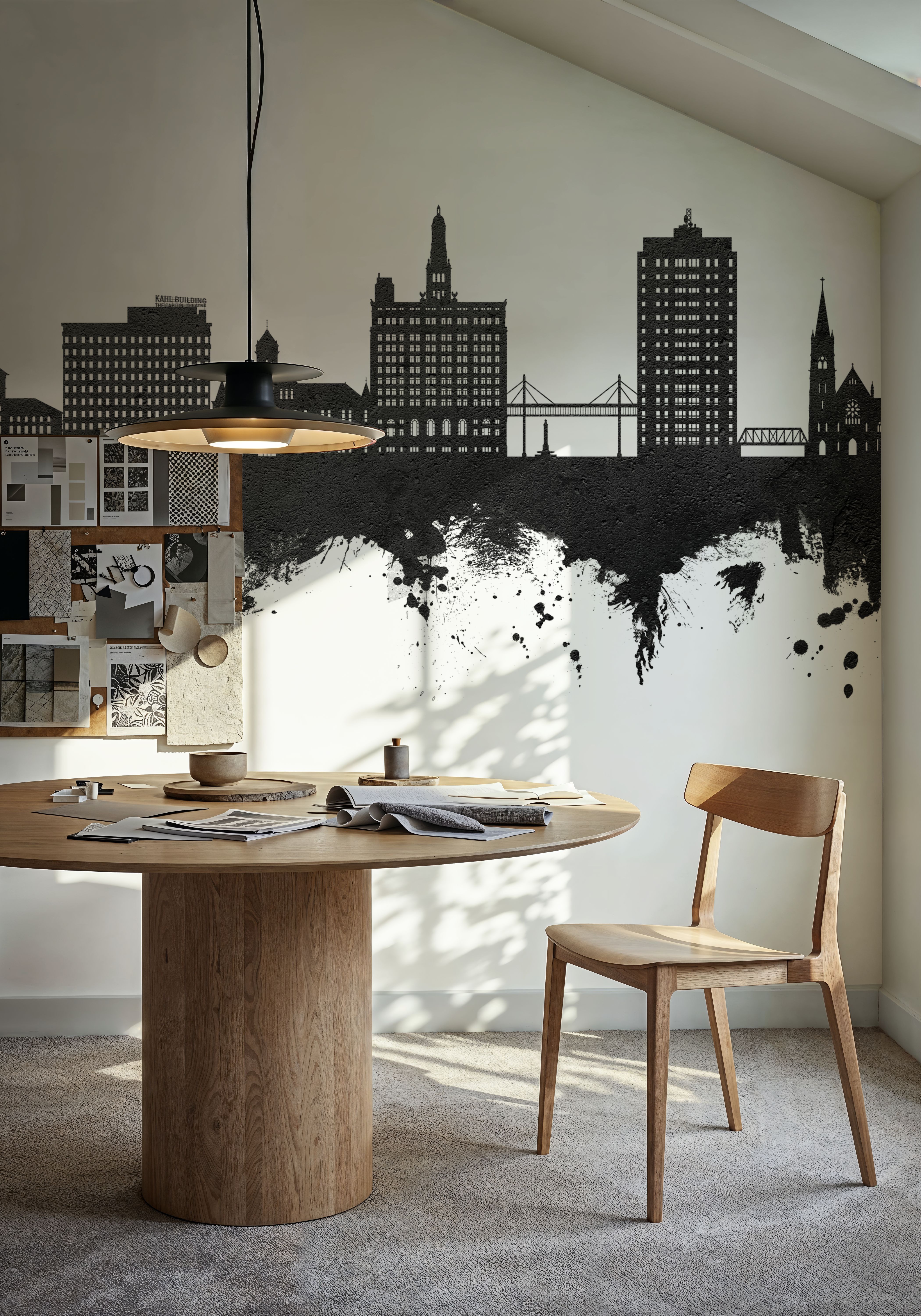 Davenport Iowa Skyline Black & White