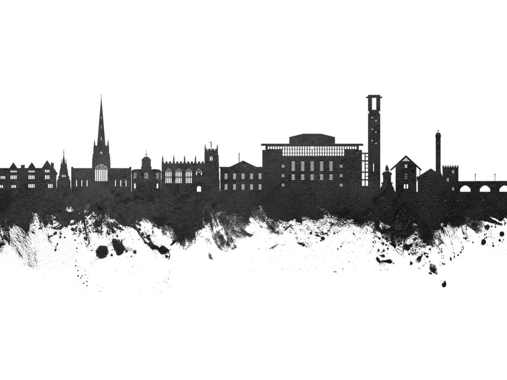 Stratford-upon-Avon England Skyline Black & White