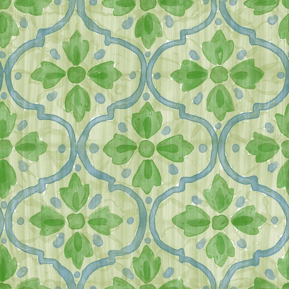Quatrefoil Watercolor Trellis, Fresh Green