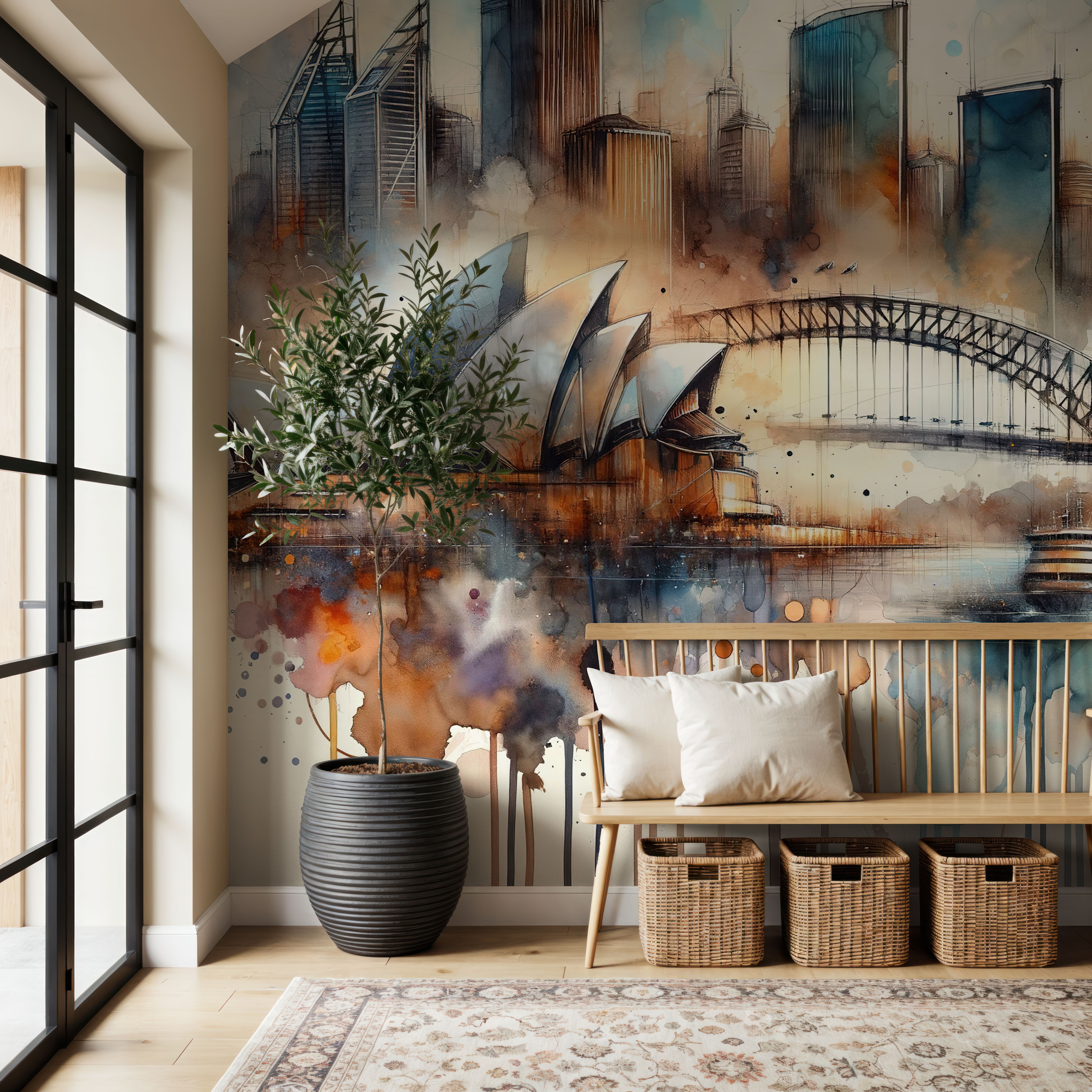 Watercolor Skyline Sydney