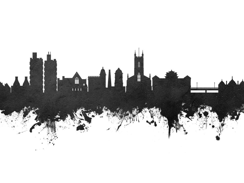 Stoke-on-Trent Skyline Black & White