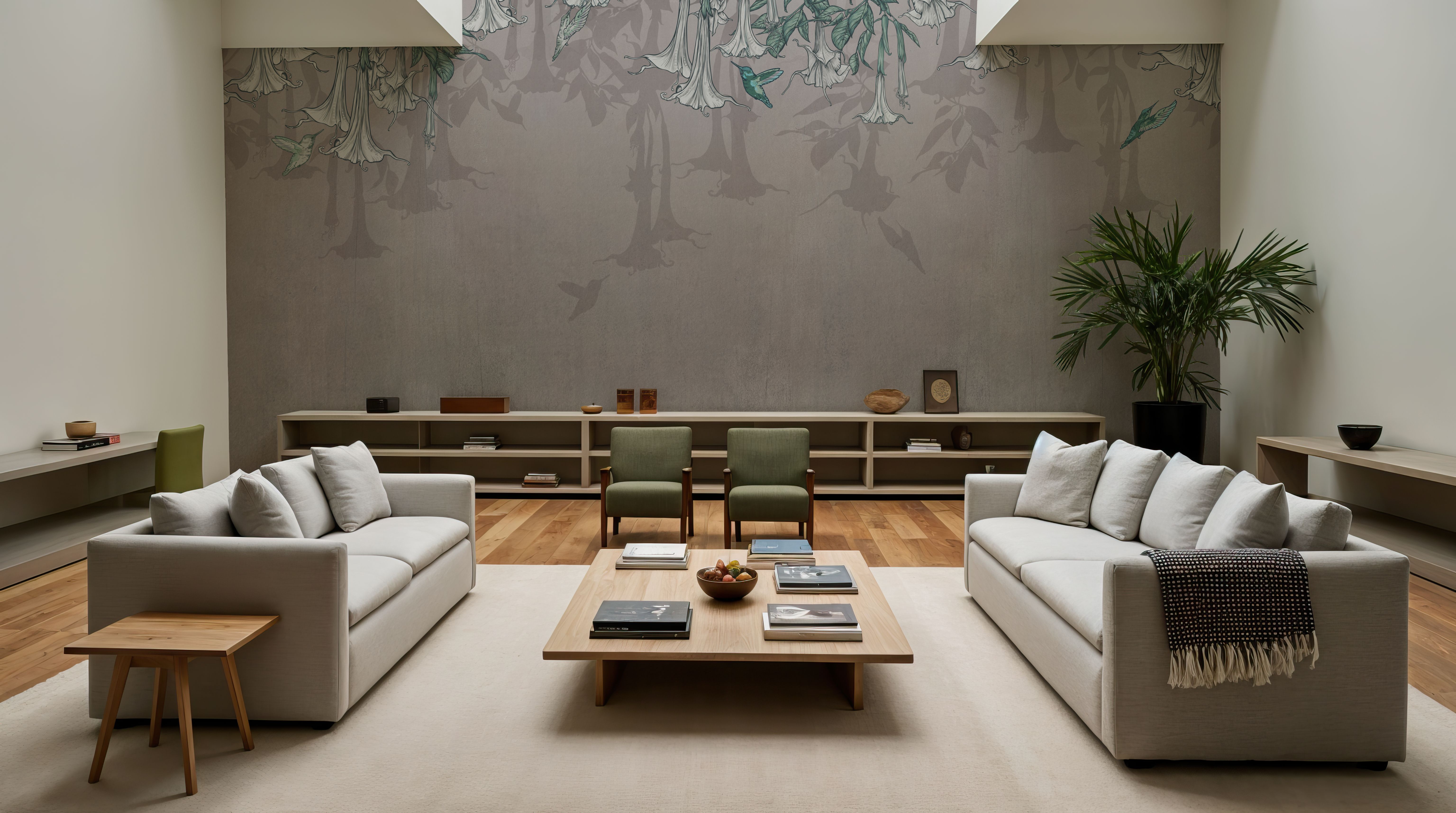 Hummingbirds and Trumpets Warm Gray