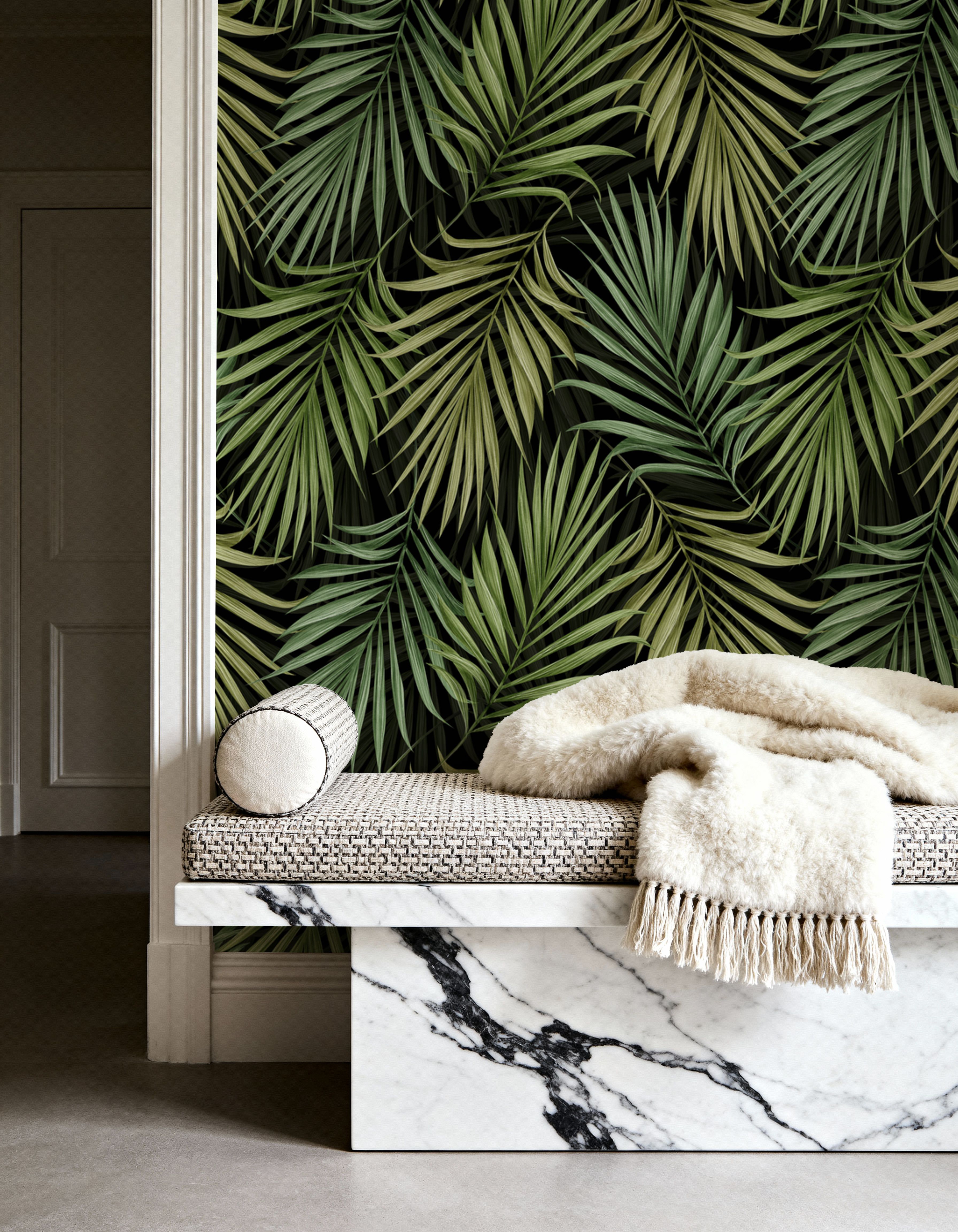 Bright Palms Pattern, Lush Green