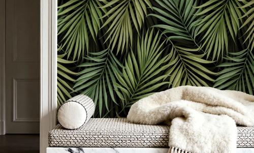 Bright Palms Pattern, Lush Green