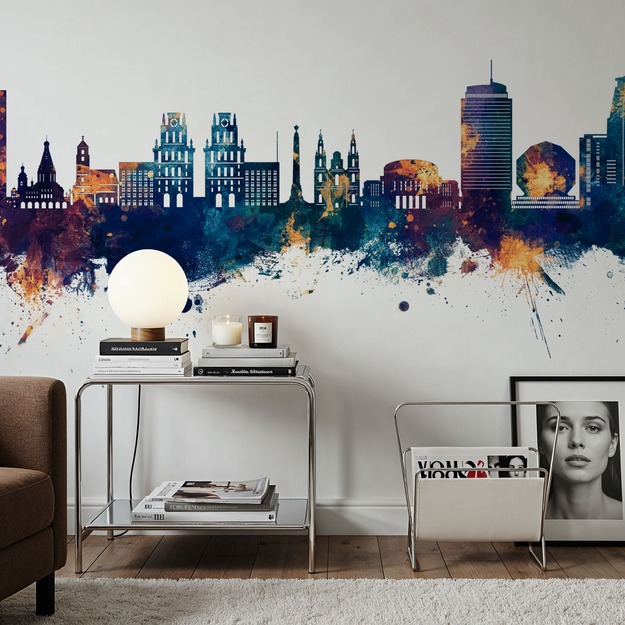 Minsk Belarus Skyline Blue & Bronze