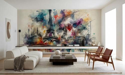 Watercolor Skyline Paris II