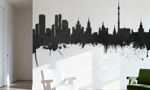 Moscow Russia Skyline Black & White