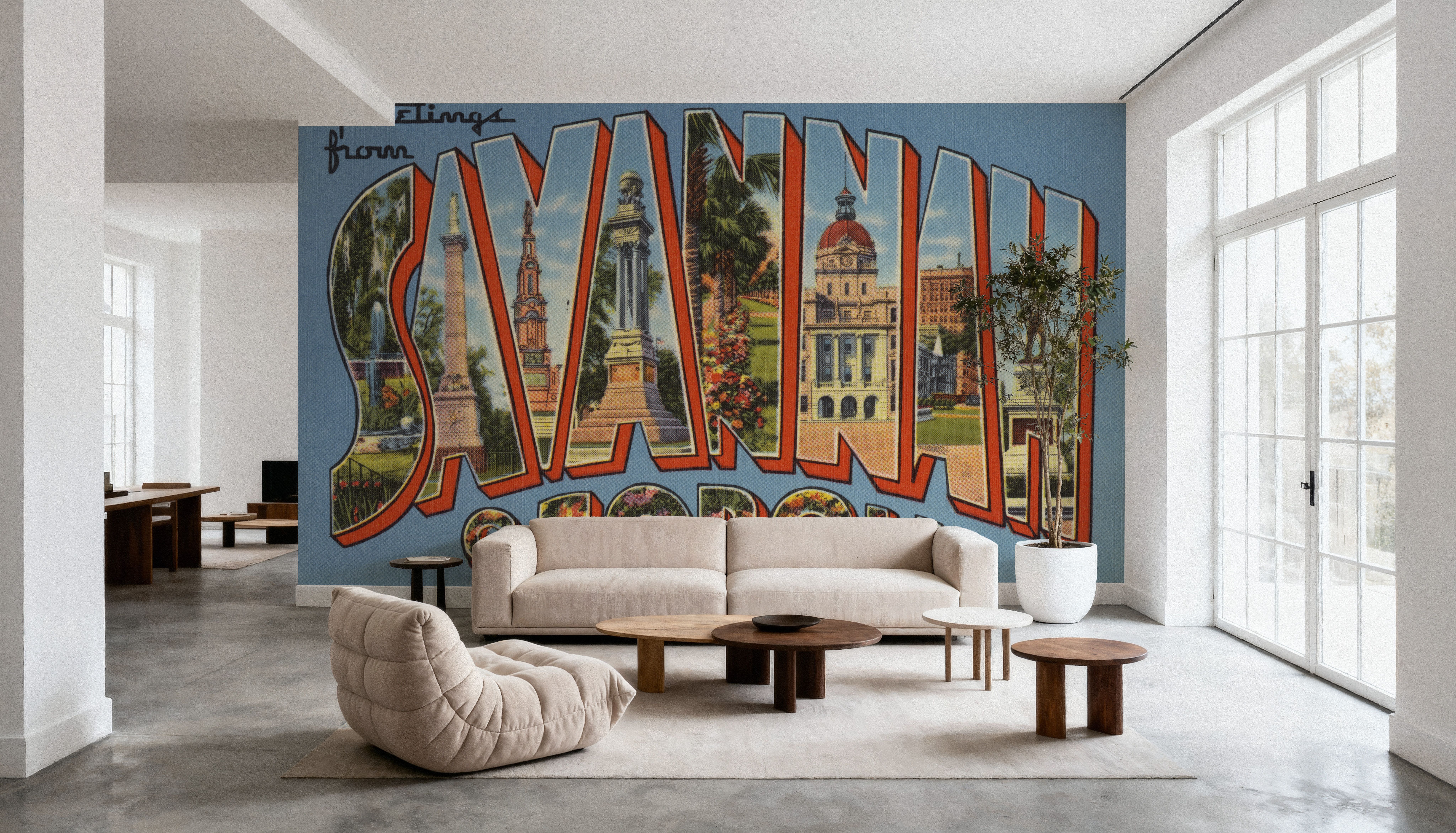 Greetings from Savannah - Screenprint Postcard