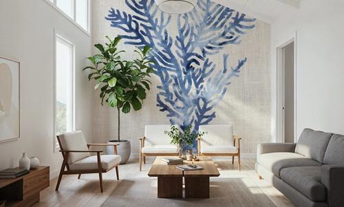 Shibori Coral I on Linen