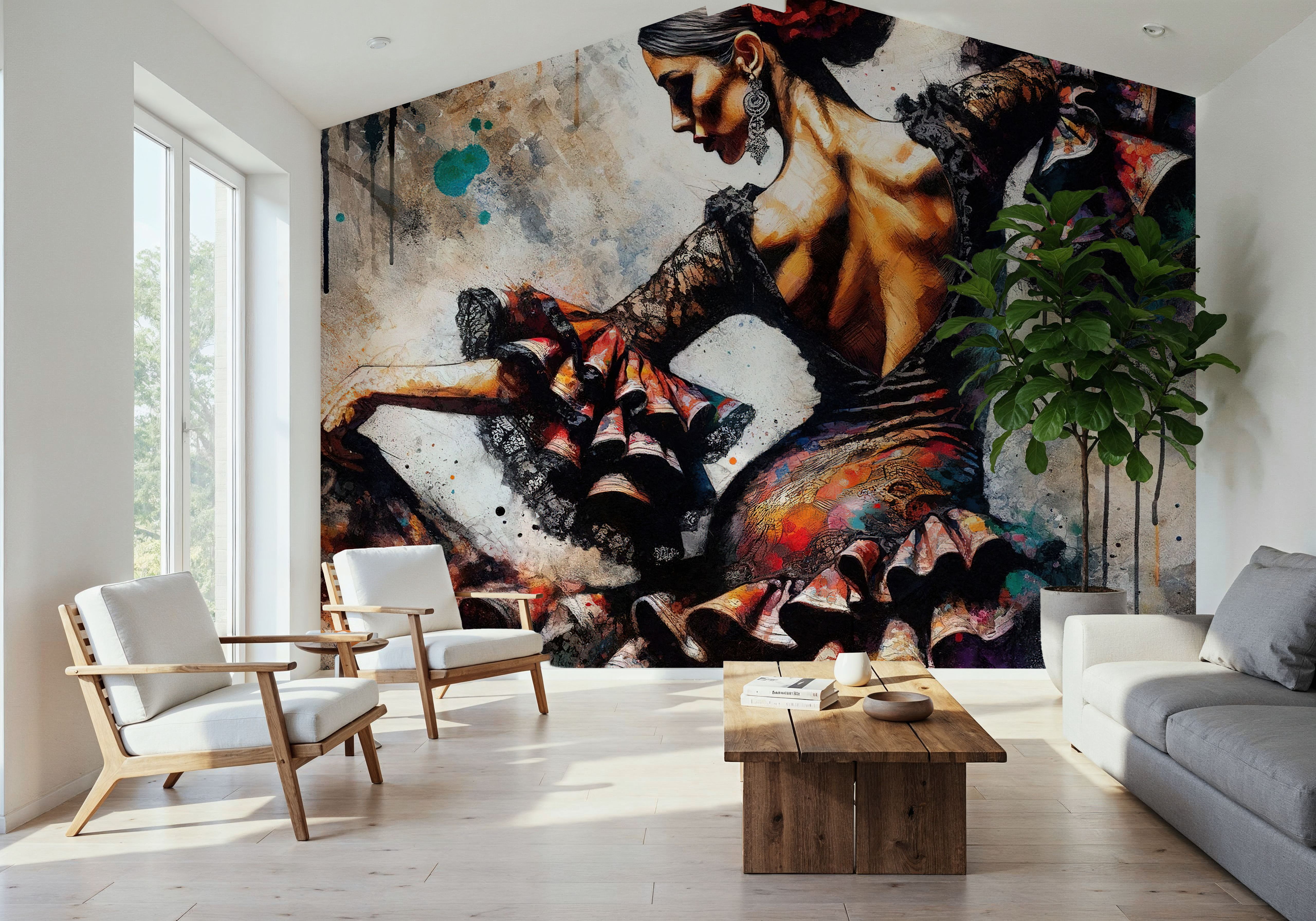 Watercolor Flamenco, Wallpaper