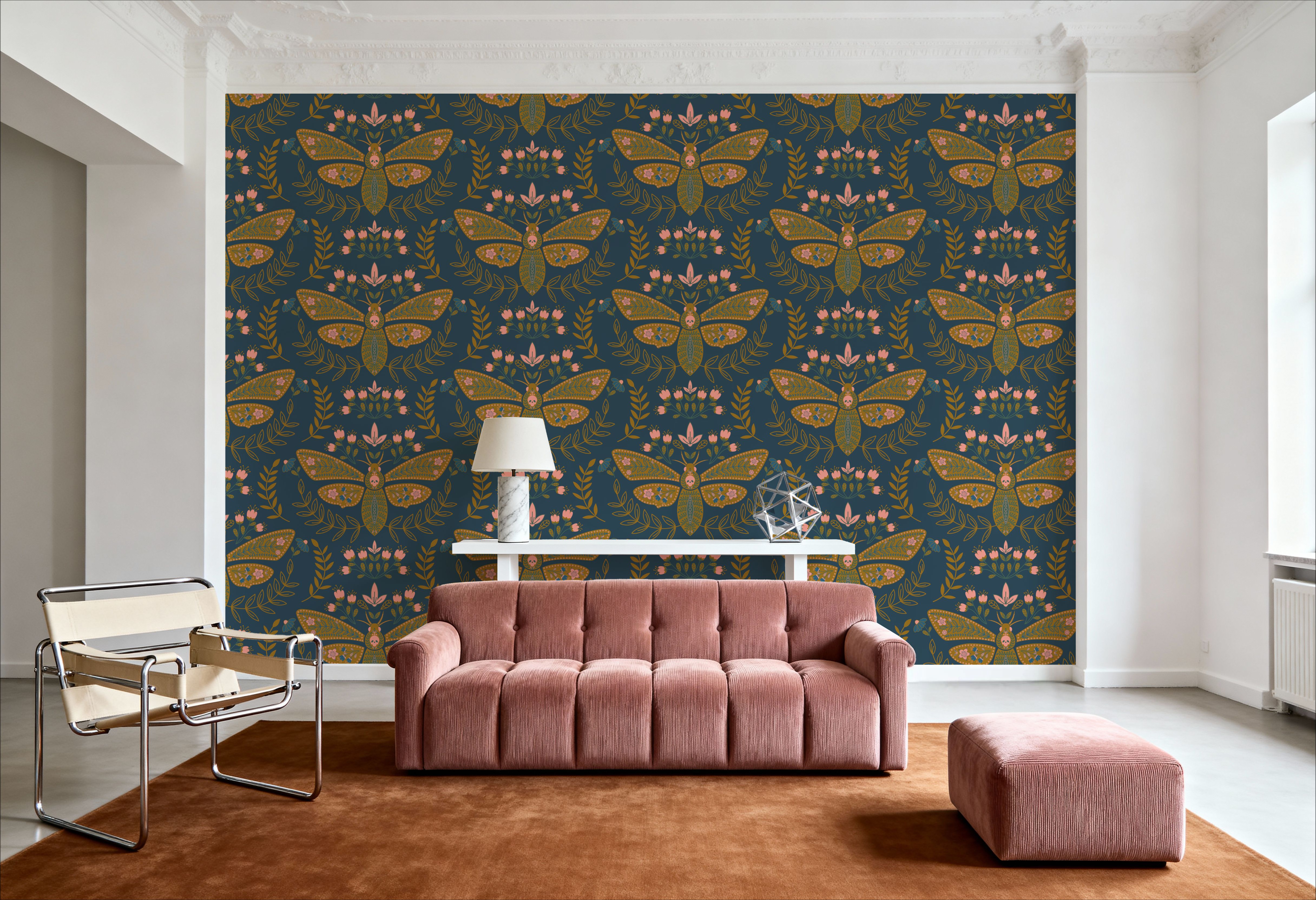 Deaths Head Moth, Dark Teal