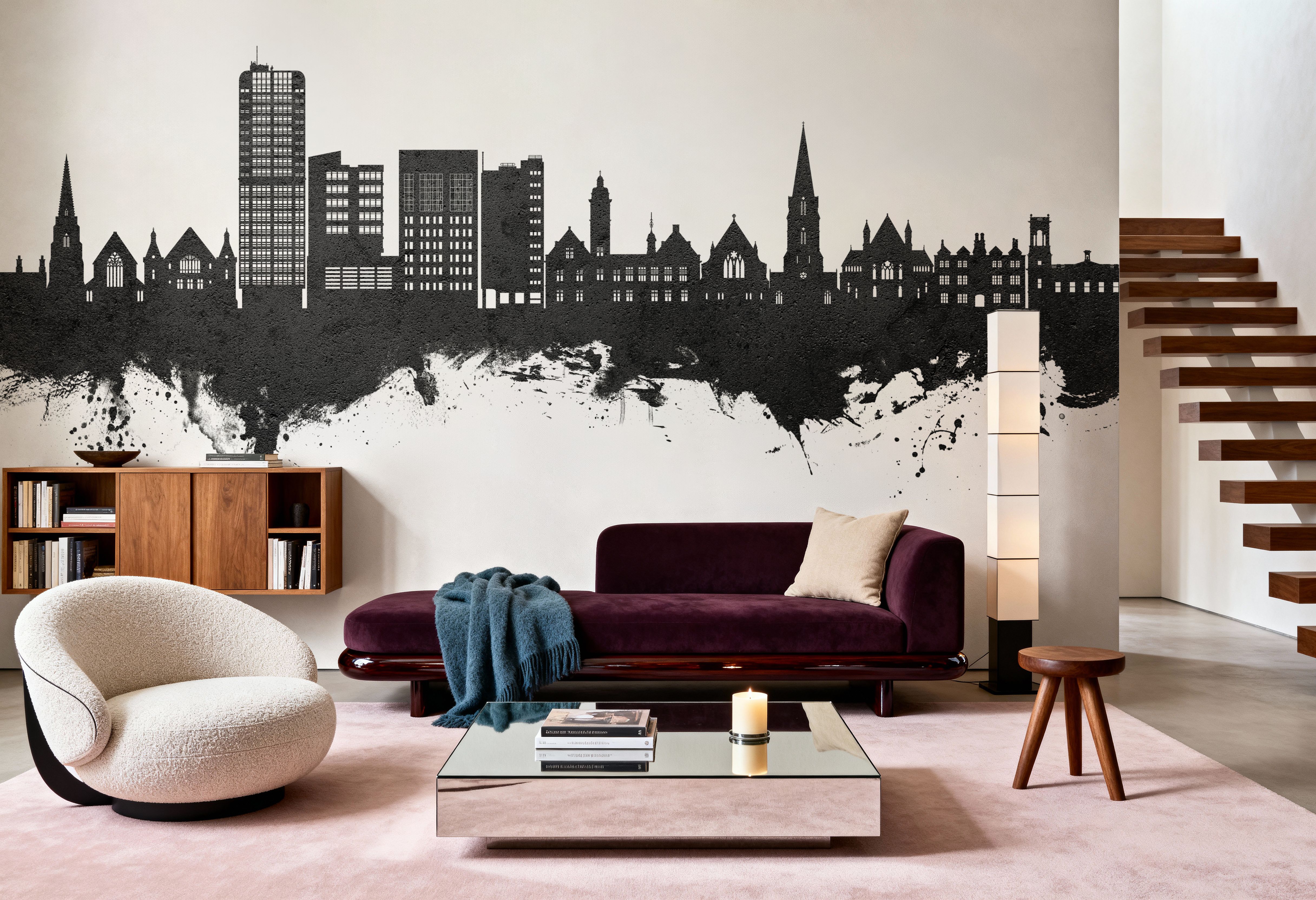 Swindon England Skyline Black & White