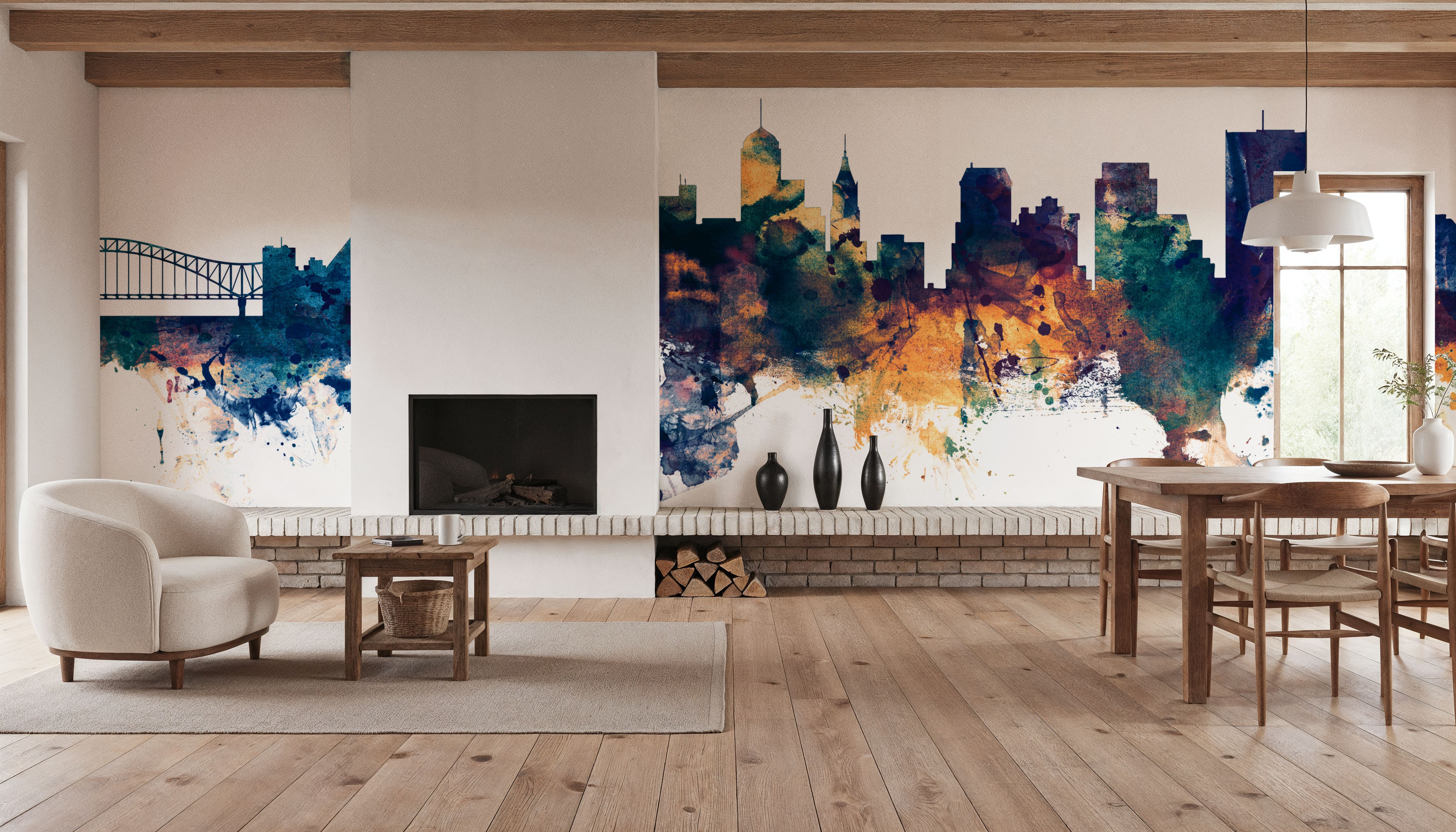 Memphis Tennessee Skyline Blue & Bronze