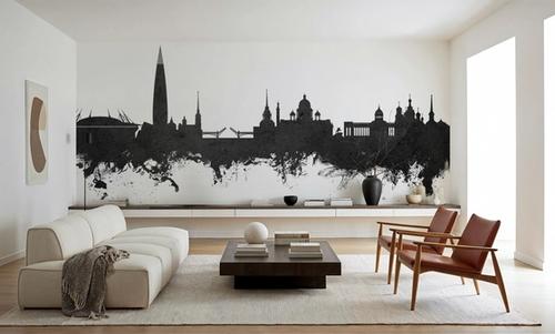 St Petersbug Russia Skyline Black & White