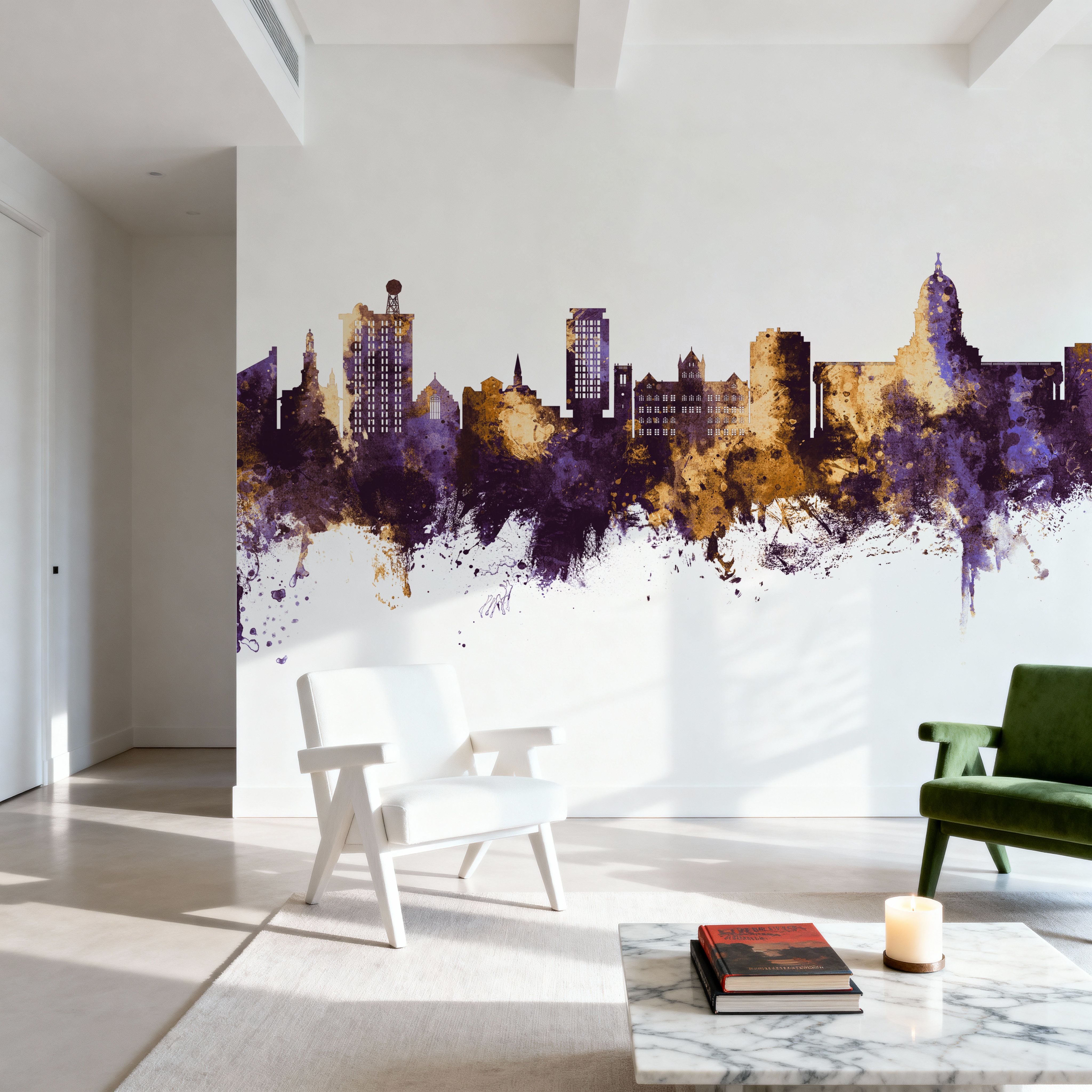 Madison Wisconsin Skyline Purple & Gold