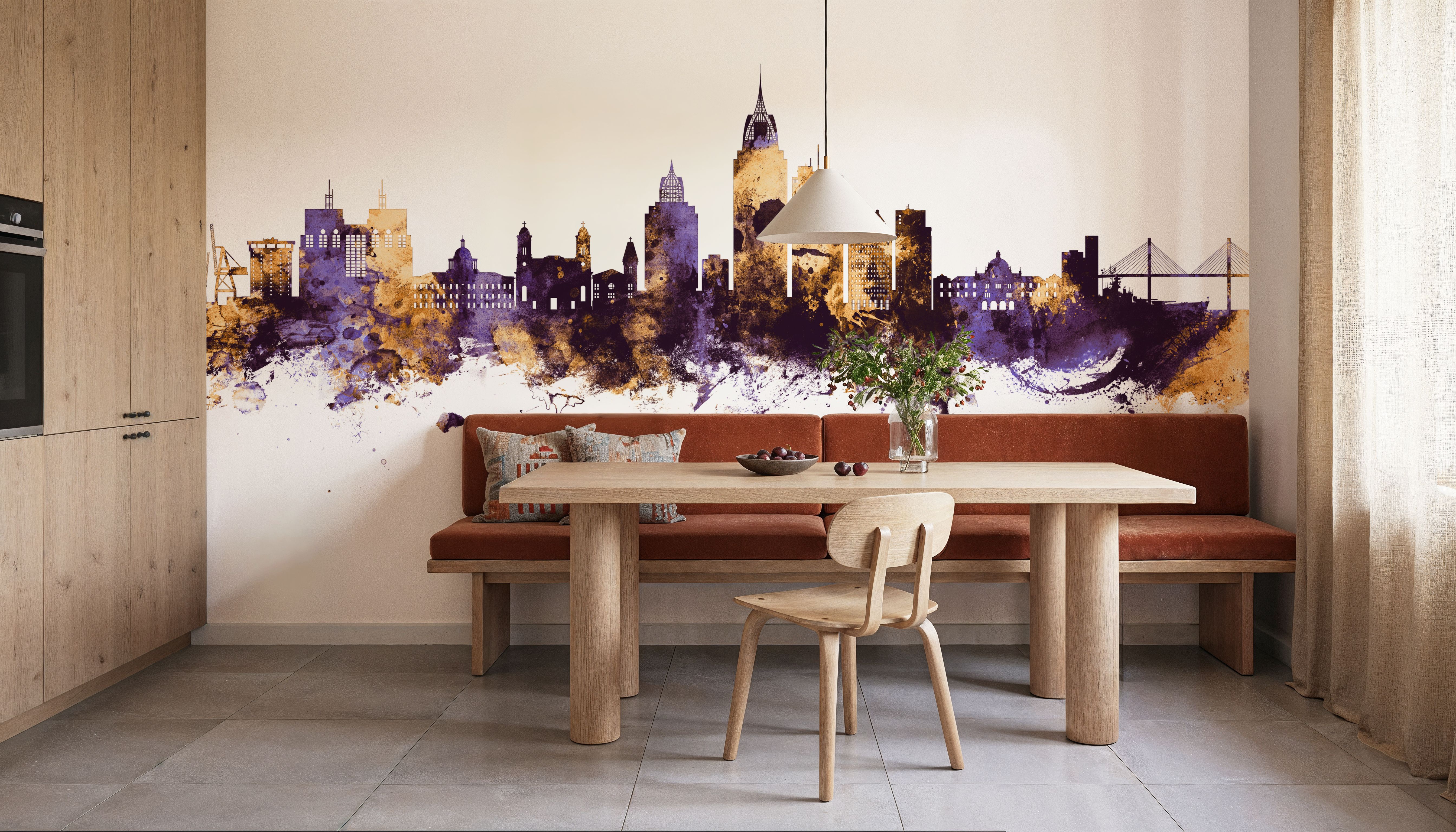 Mobile Alabama Skyline Purple & Gold