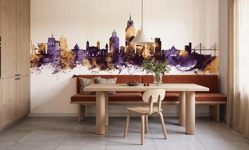 Mobile Alabama Skyline Purple & Gold