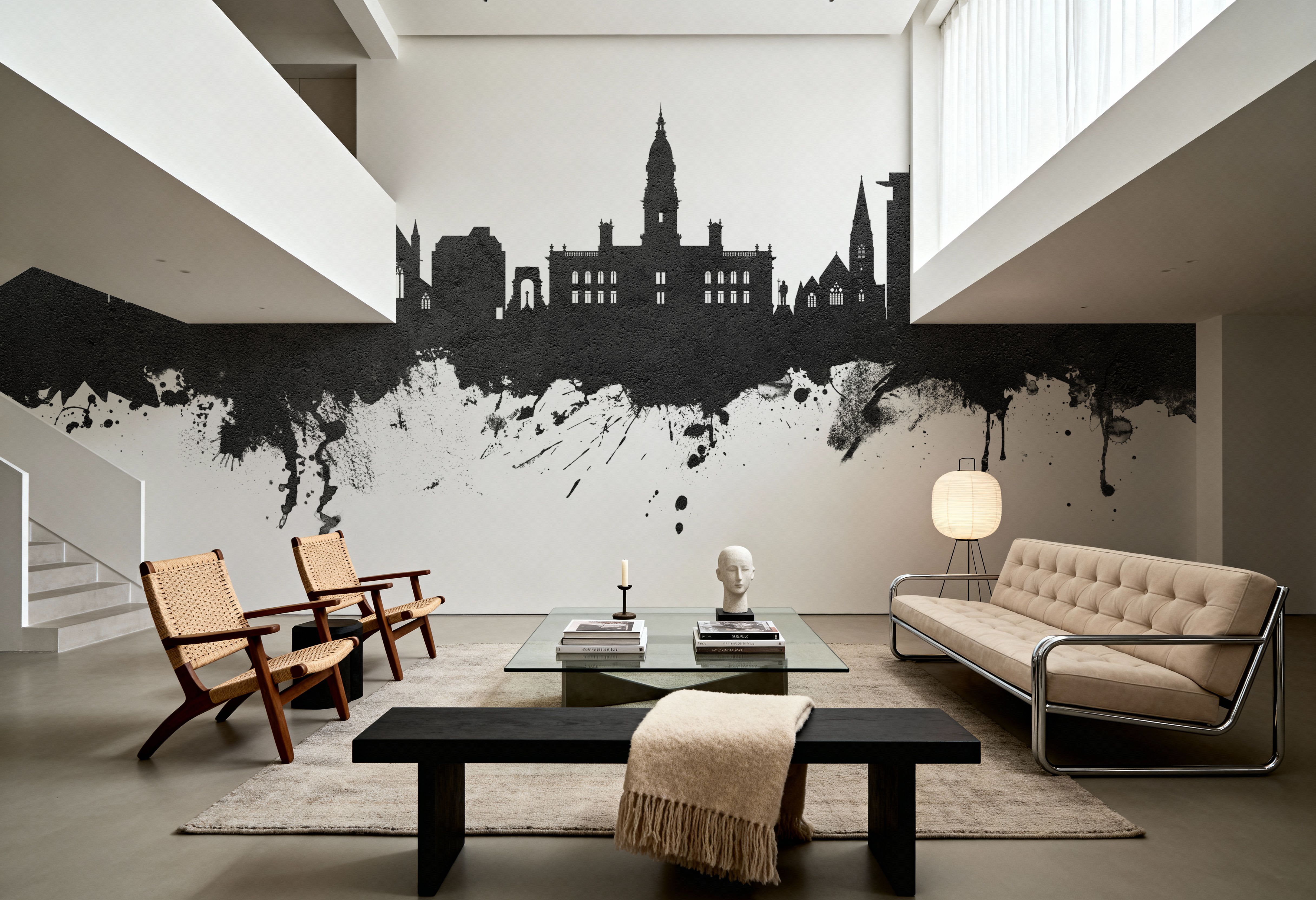 Bolton England Skyline Black & White