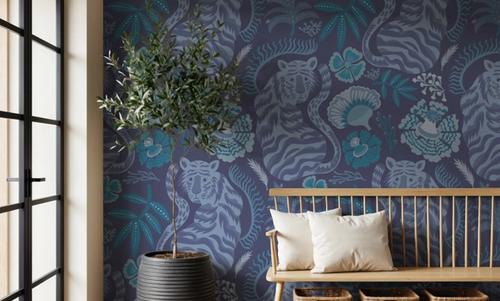 Painterly Tigers Blue