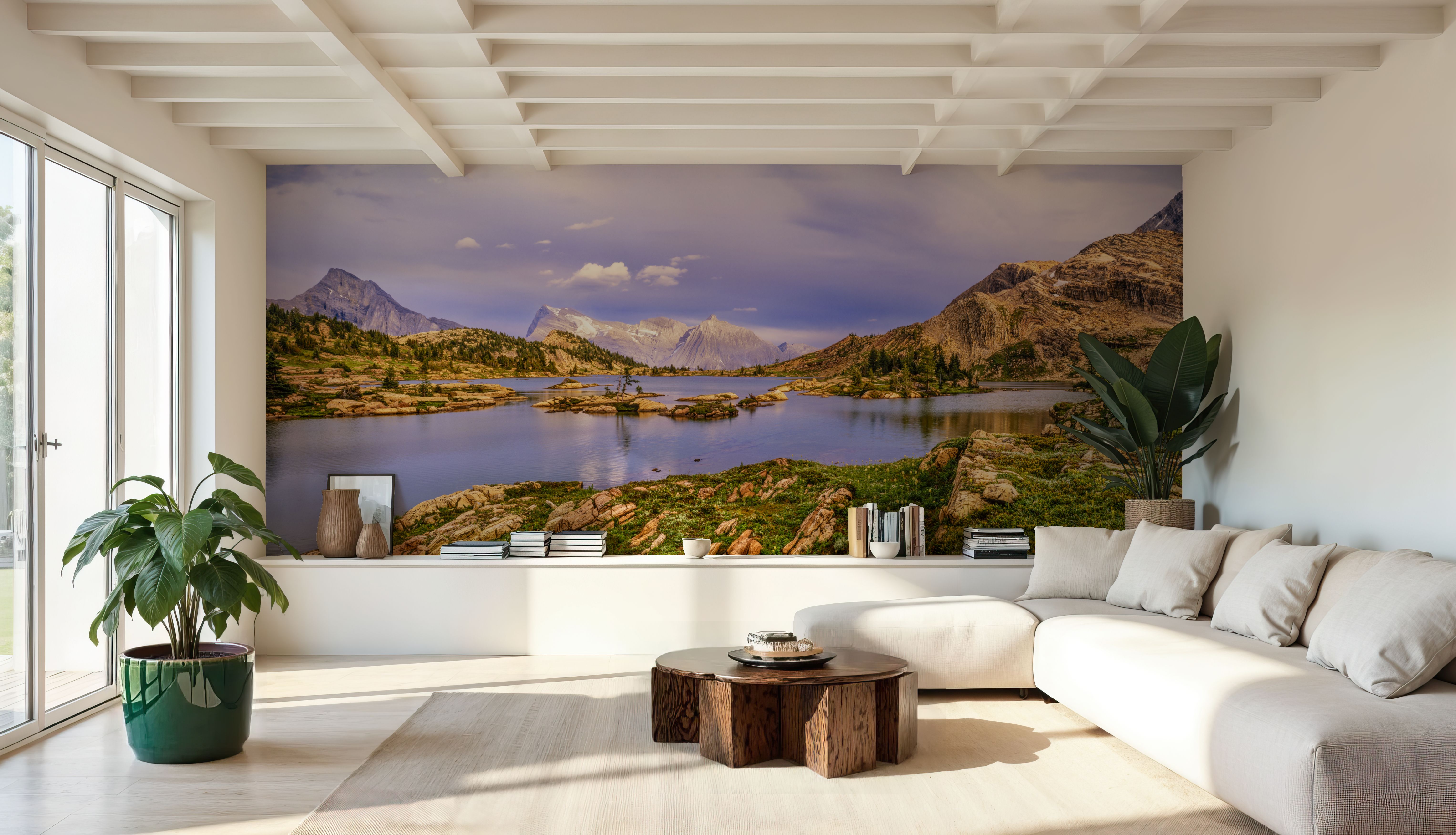 Wall Mural - BC Camping - Foliage Landscapes mural wallpaper - Green - Living room - Wallism UK - Premium, Textured or Peel & Stick