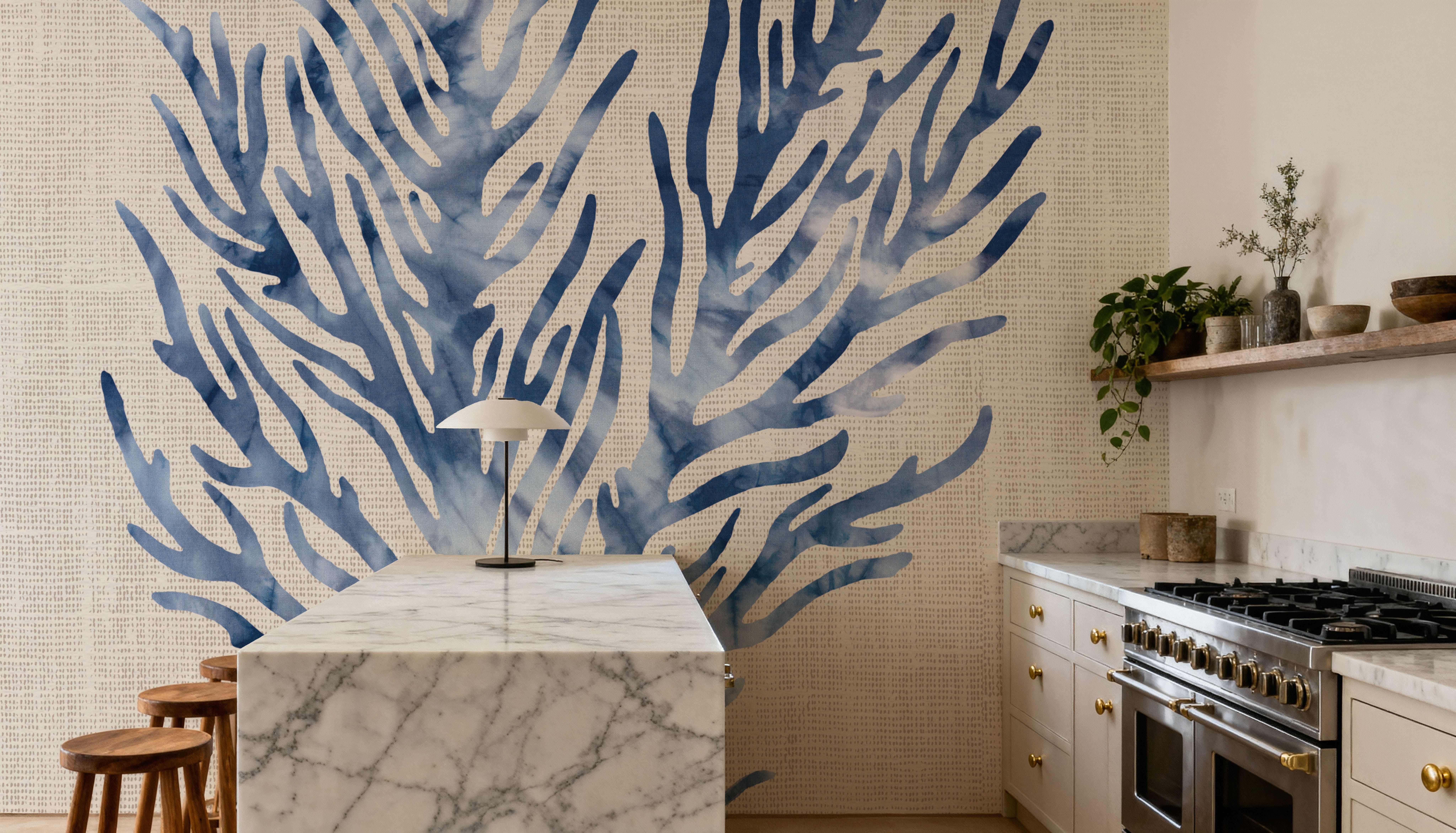 Shibori Coral IV on Linen