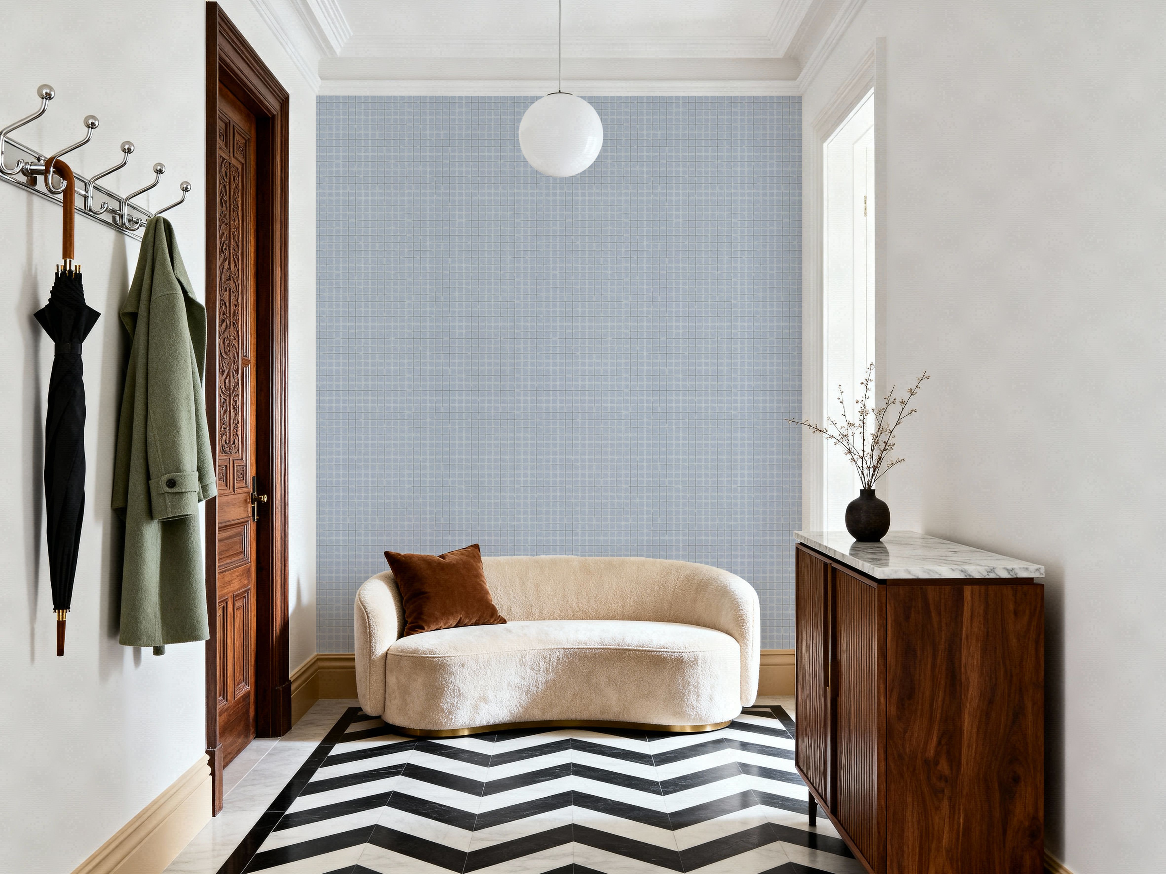 Weathered Checks, Soft Blue