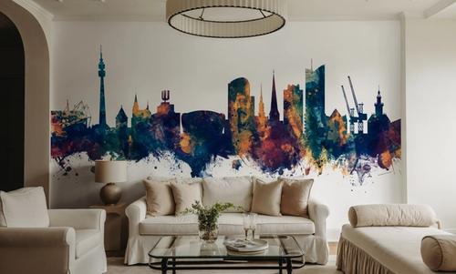 Dortmund Germany Skyline Blue & Bronze