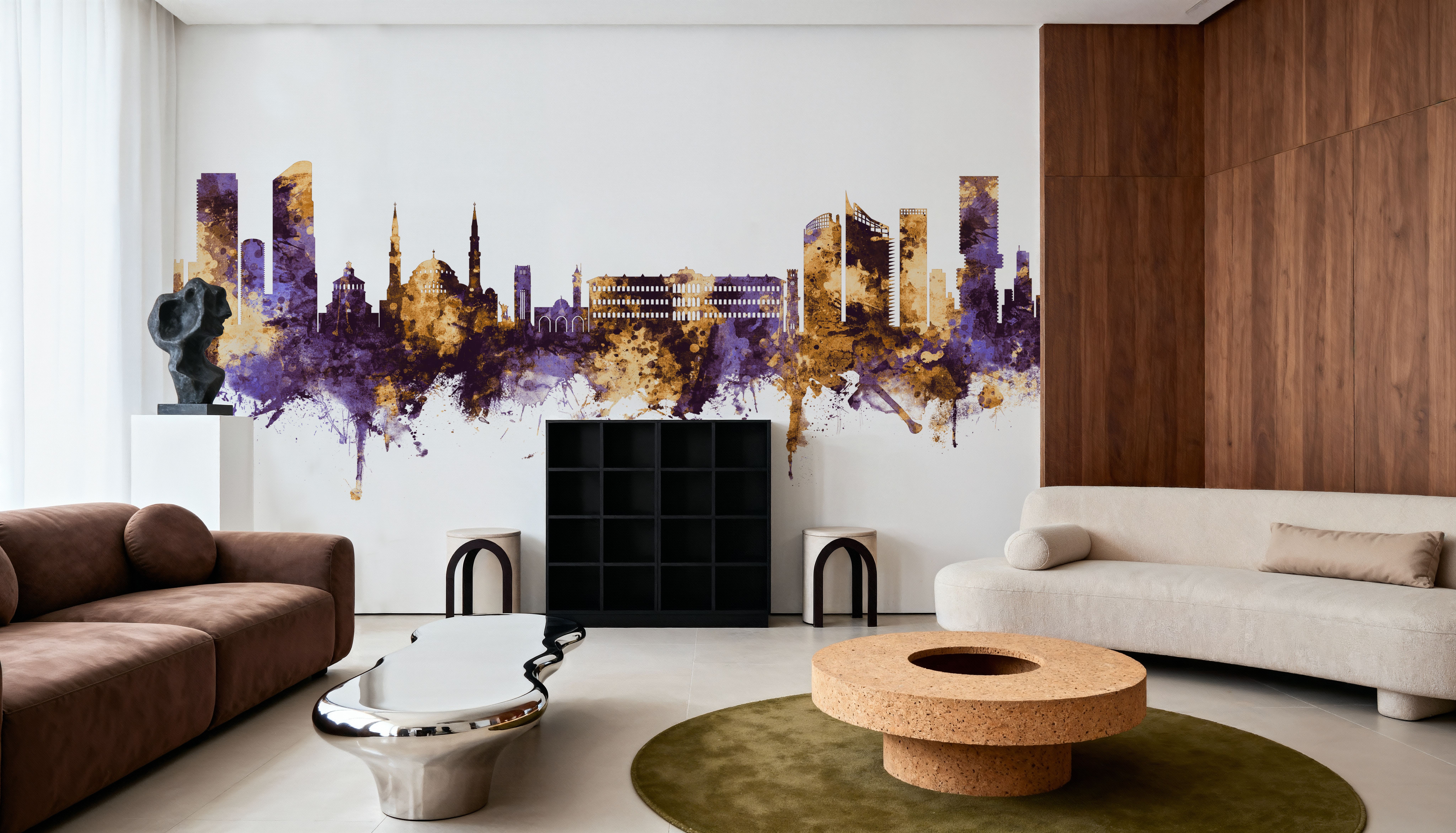 Beirut Lebanon Skyline Purple & Gold