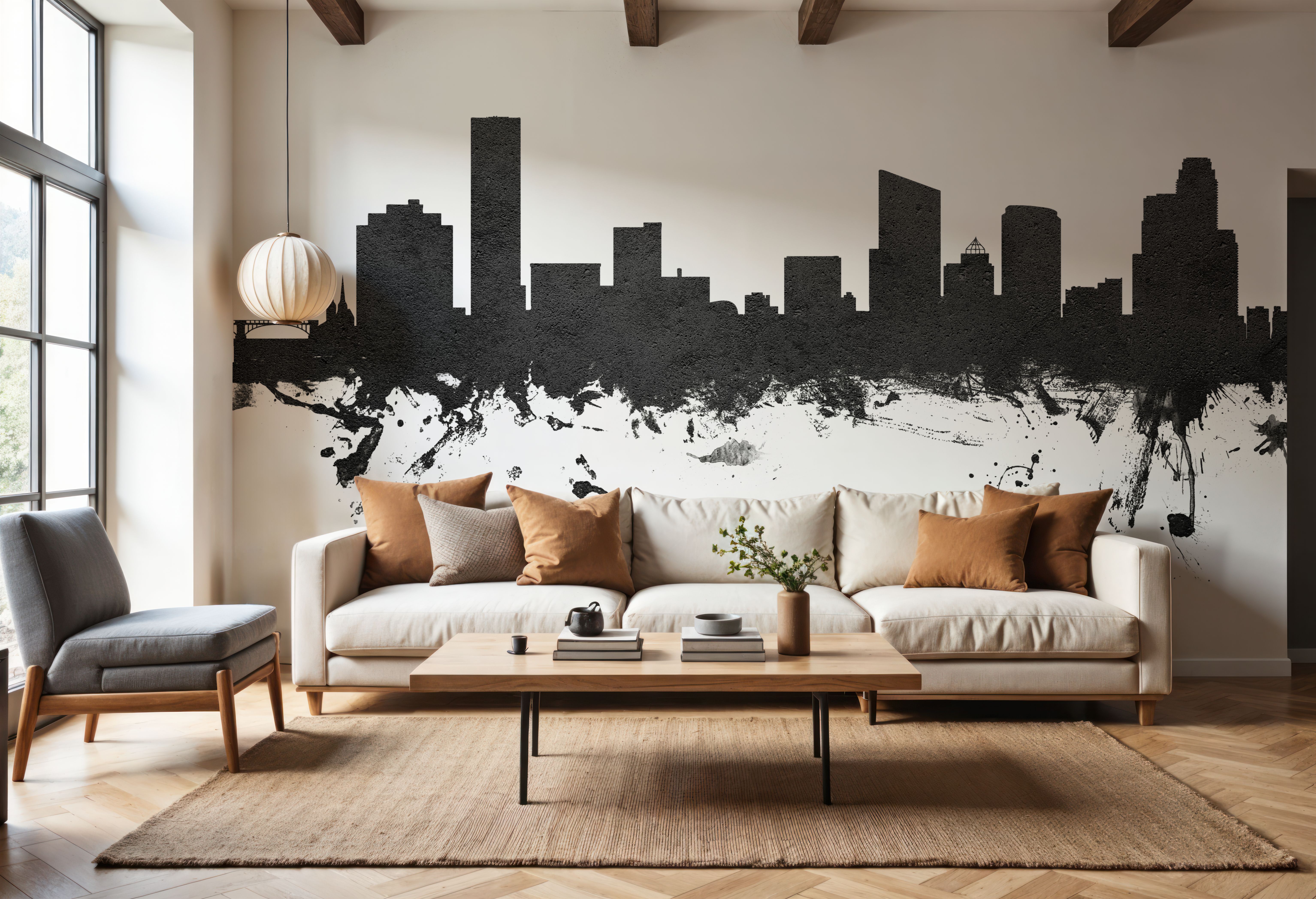 Grand Rapids Michigan Skyline Black & White