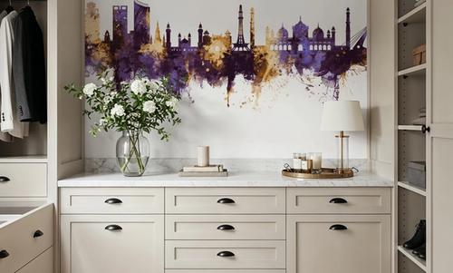 Lahore Pakistan Skyline Purple & Gold