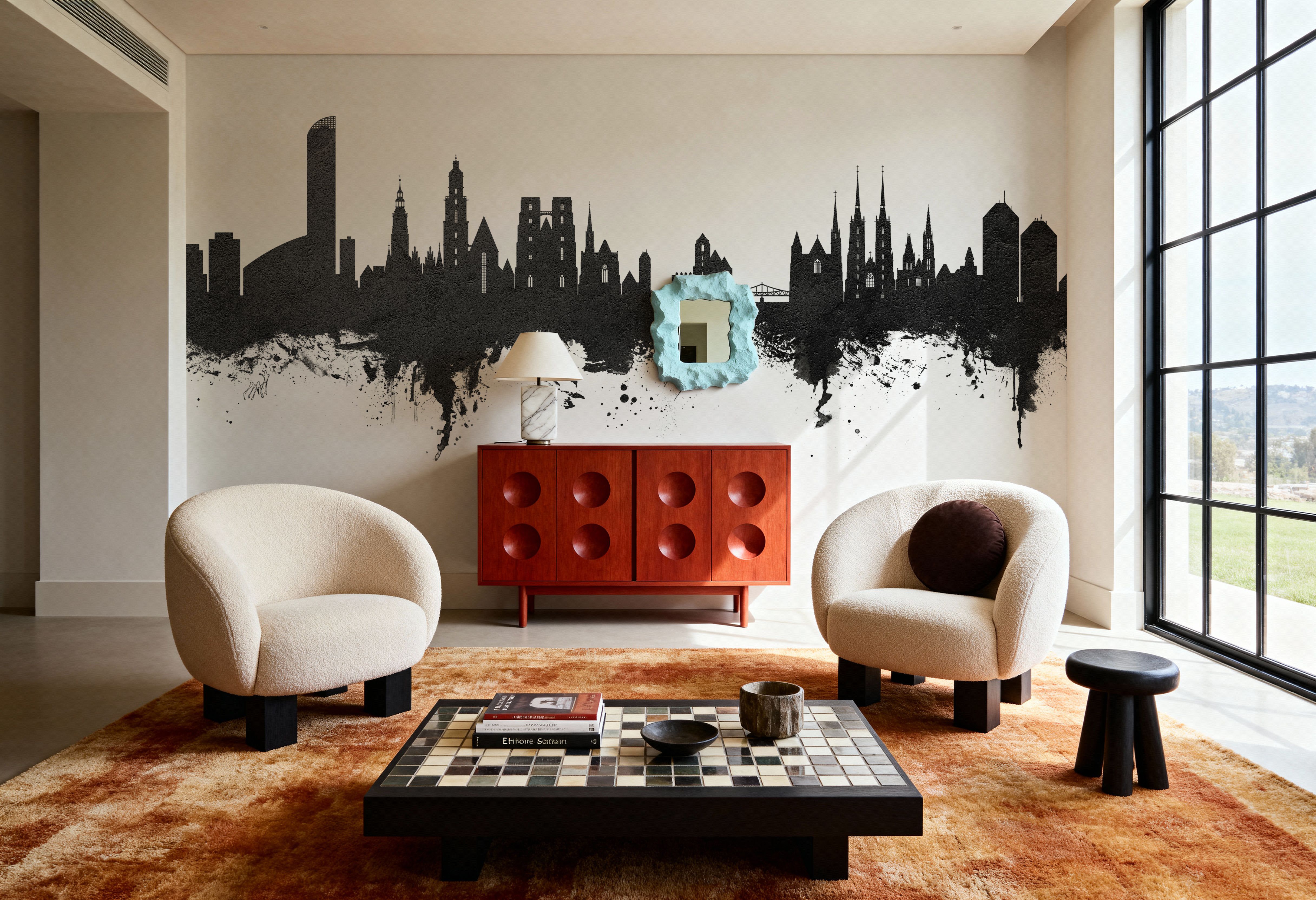 Wroclaw Poland Skyline Black & White